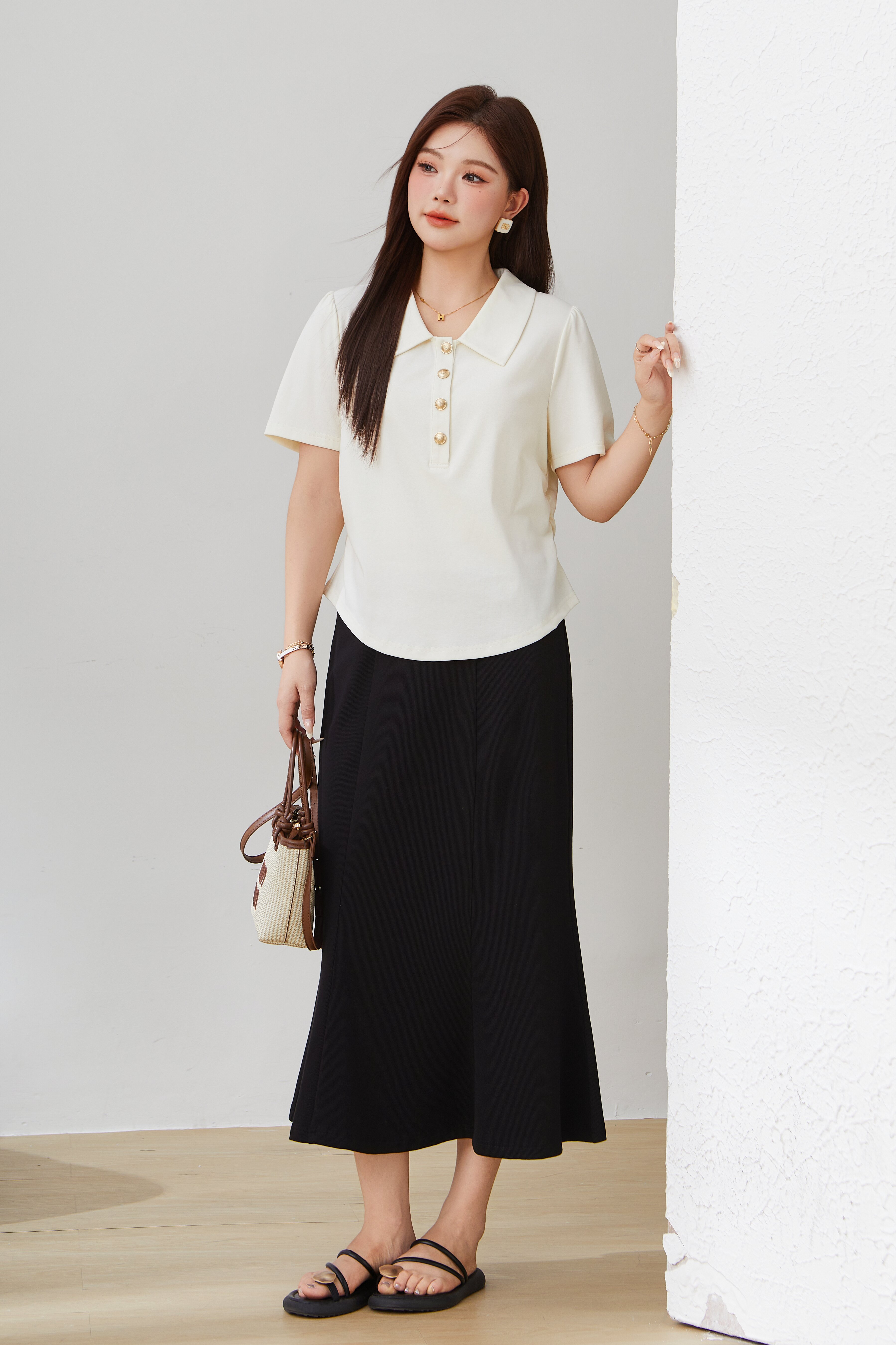 SEA Turn-down Collar Knit Sweater EXZ5237