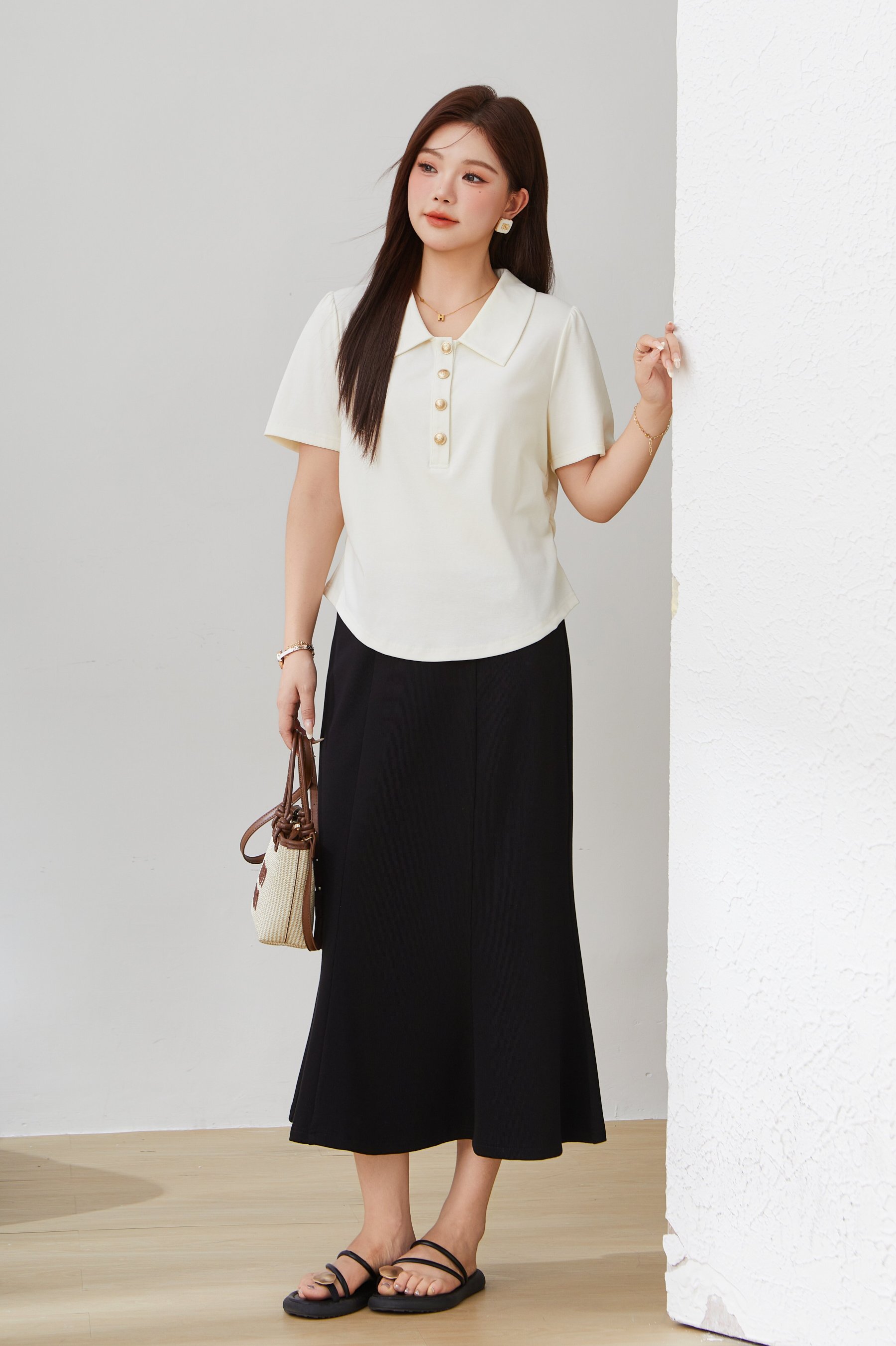 SEA Turn-down Collar Knit Sweater EXZ5237