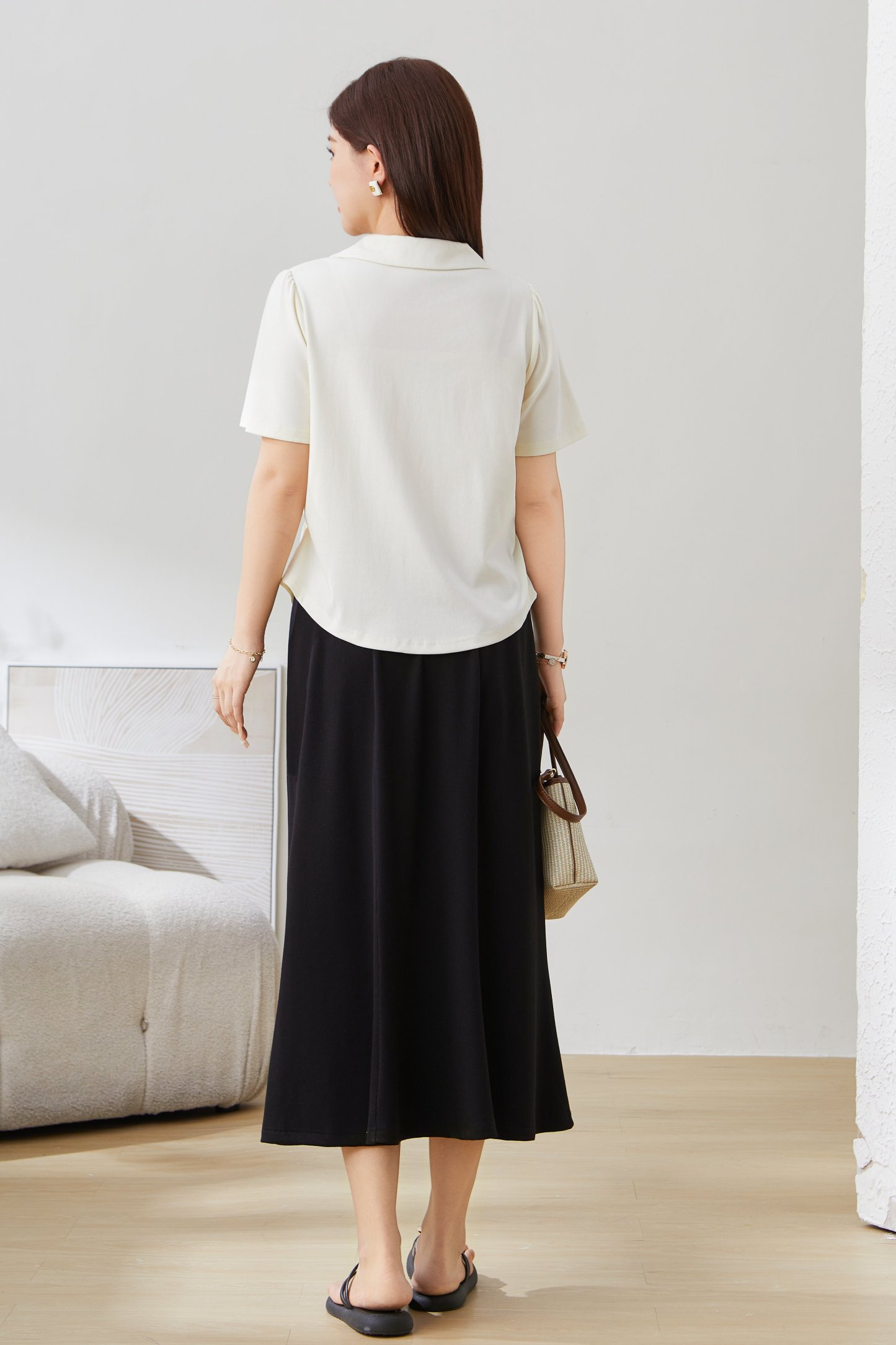 SEA Turn-down Collar Knit Sweater EXZ5237