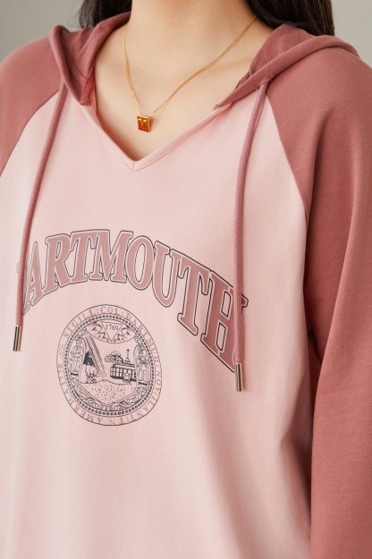 Color Block Raglan Letter Print Sweatshirt ECZ1235N