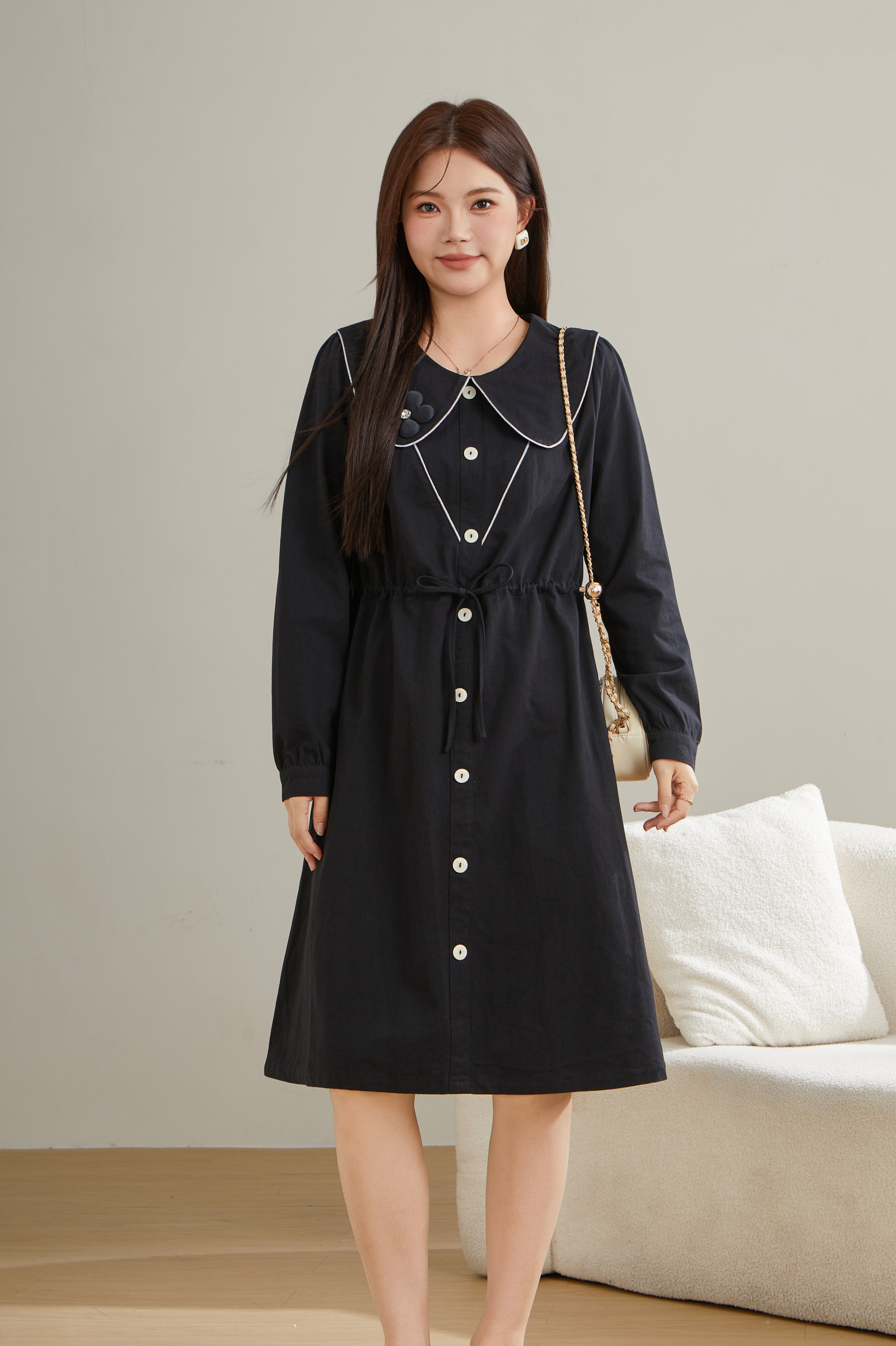 Pear-Shaped Waist Dress Dcq0718n