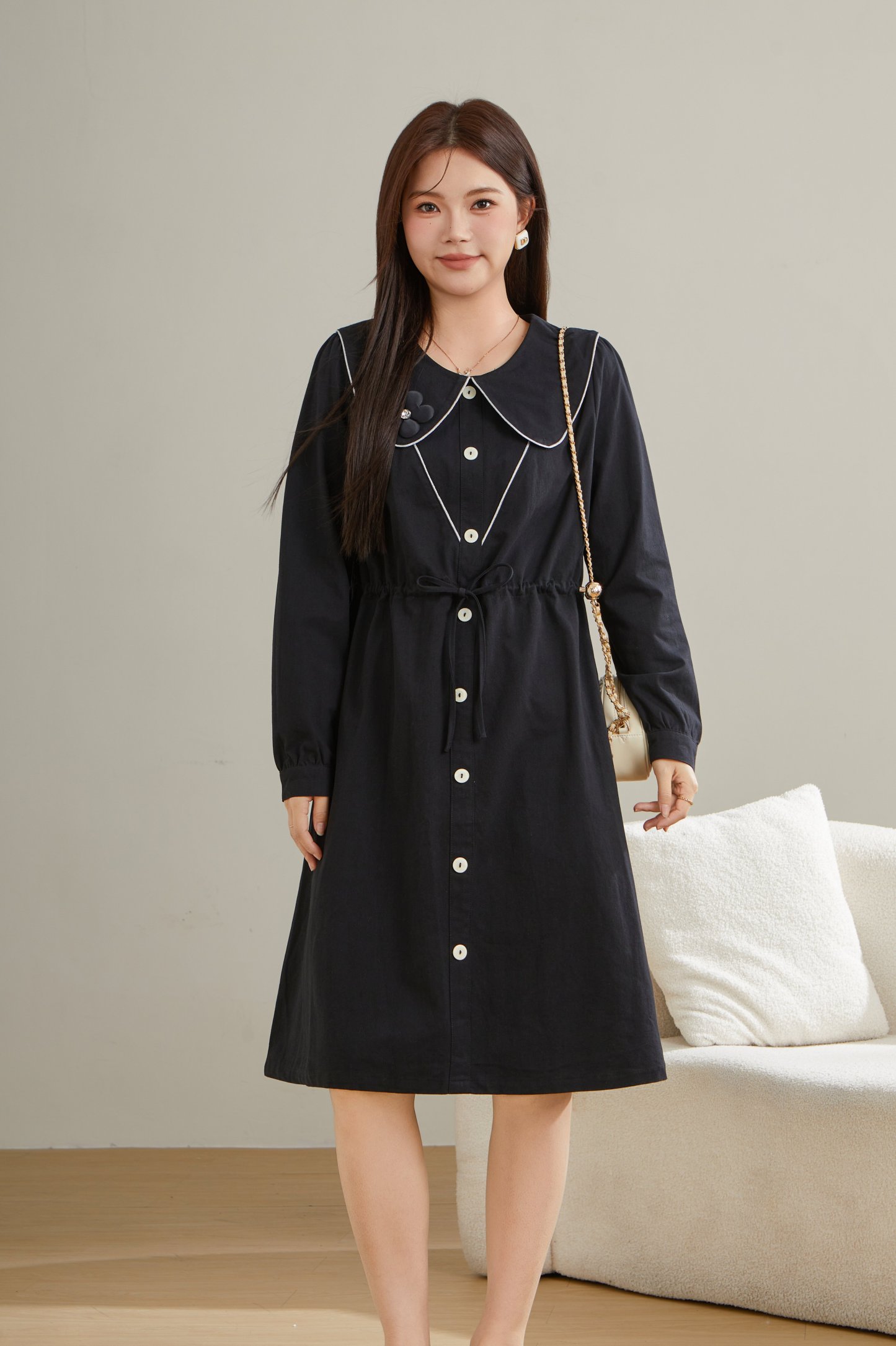 Pear-Shaped Waist Dress Dcq0718n