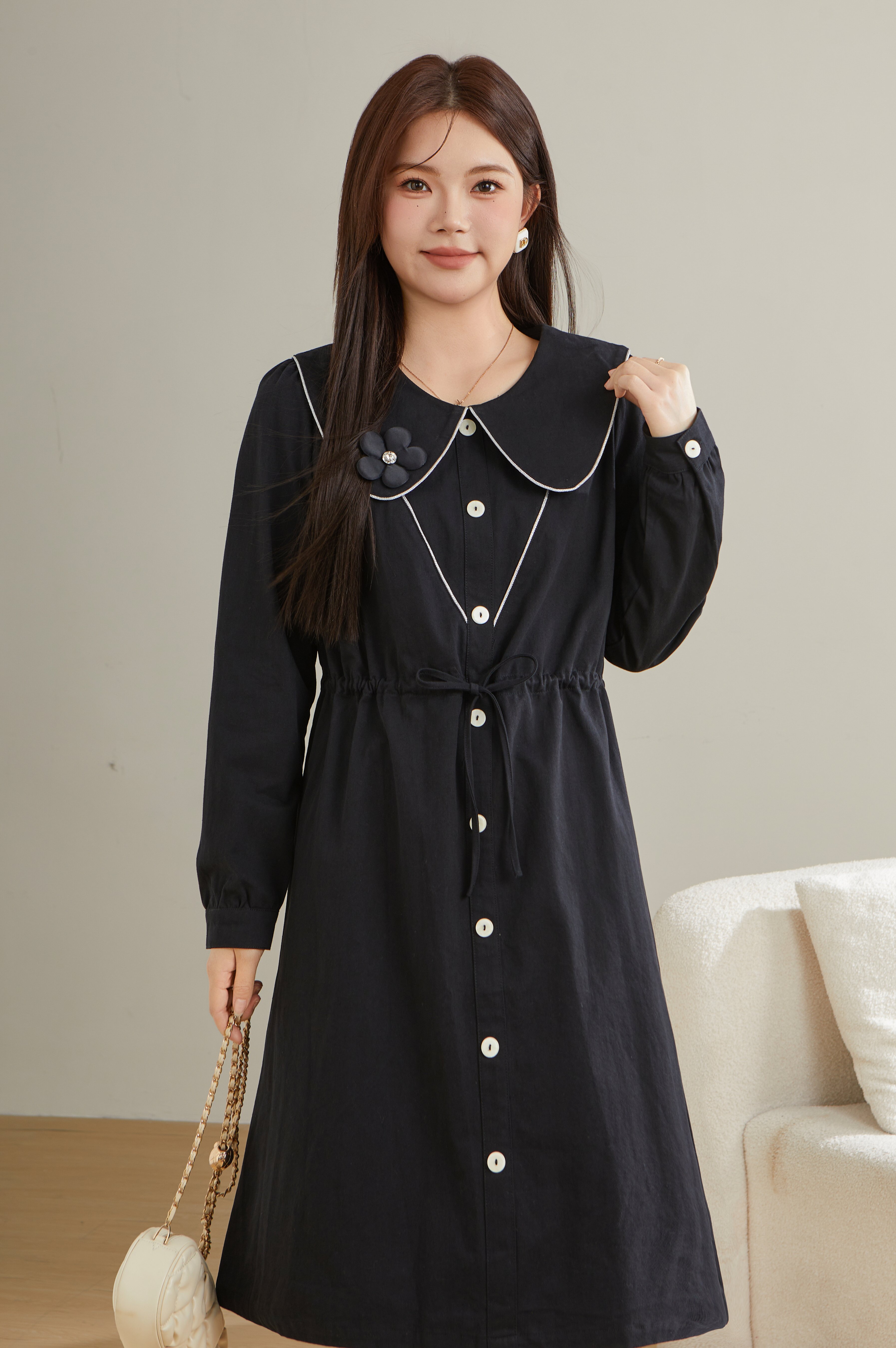 Pear-Shaped Waist Dress Dcq0718n
