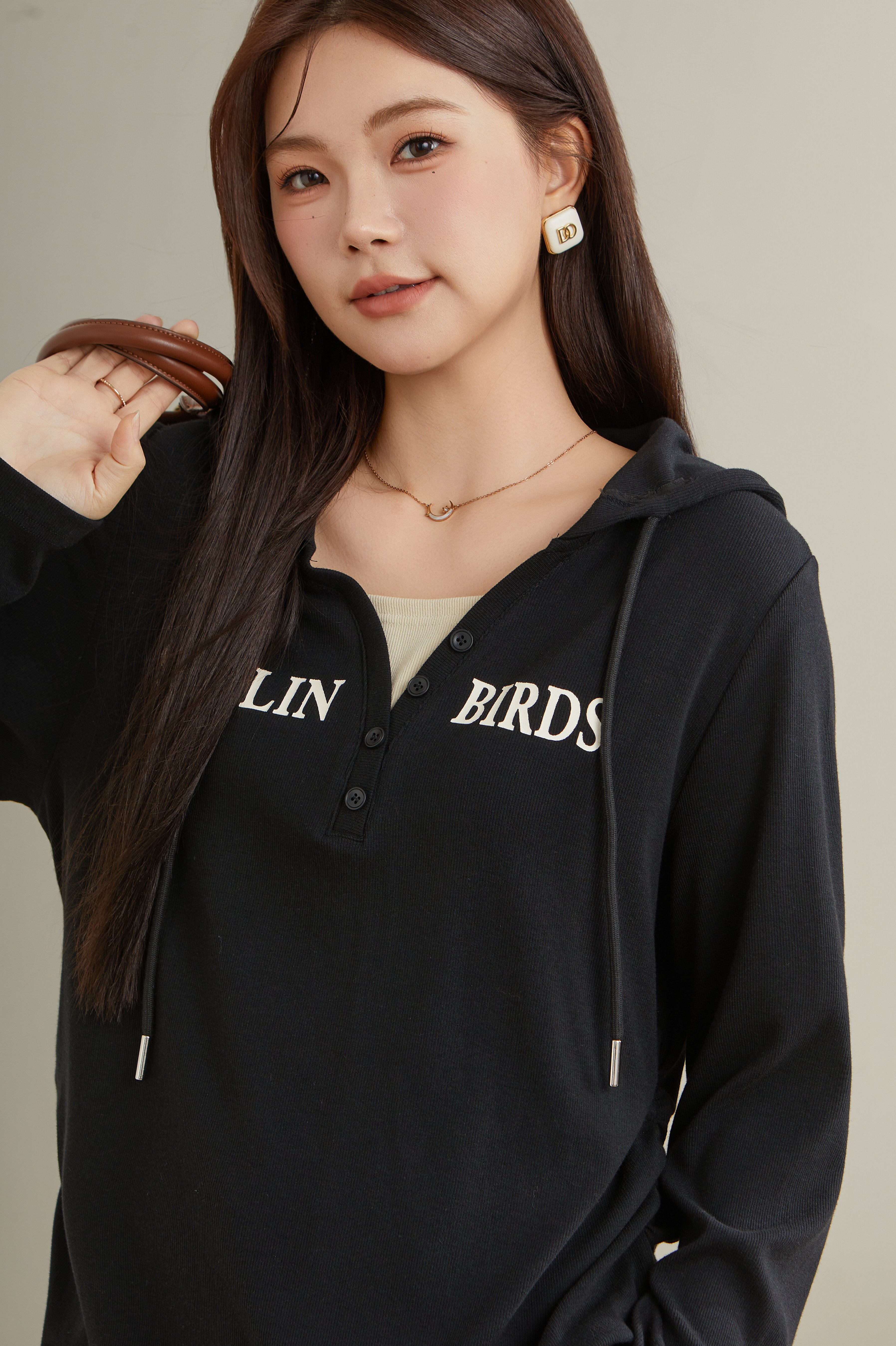 Fake Two-Piece Spliced Hooded Long Sleeve T-Shirt Top ECZ1921