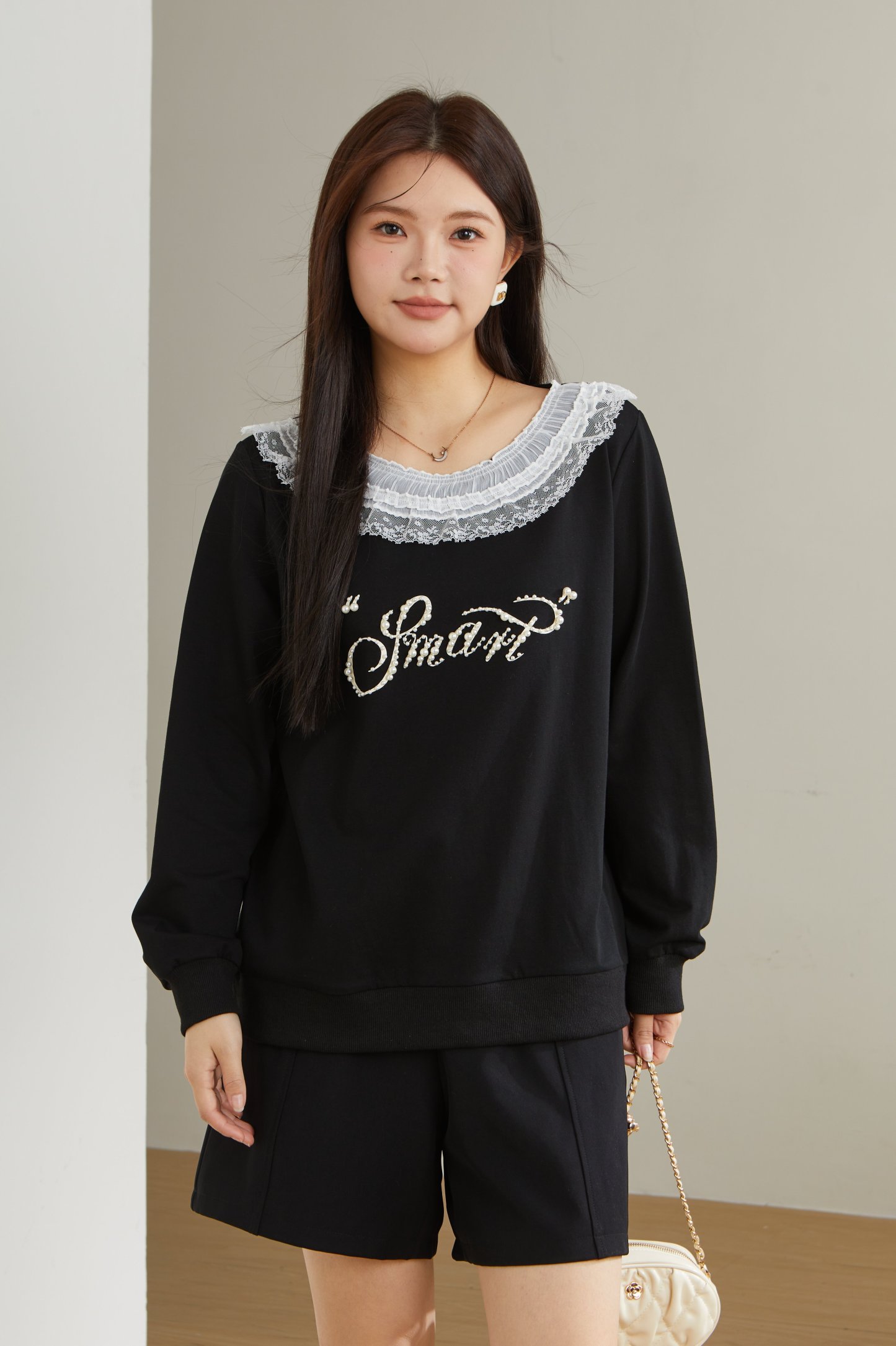 Printed Patchwork Lace T-Shirt Top ECZ2558