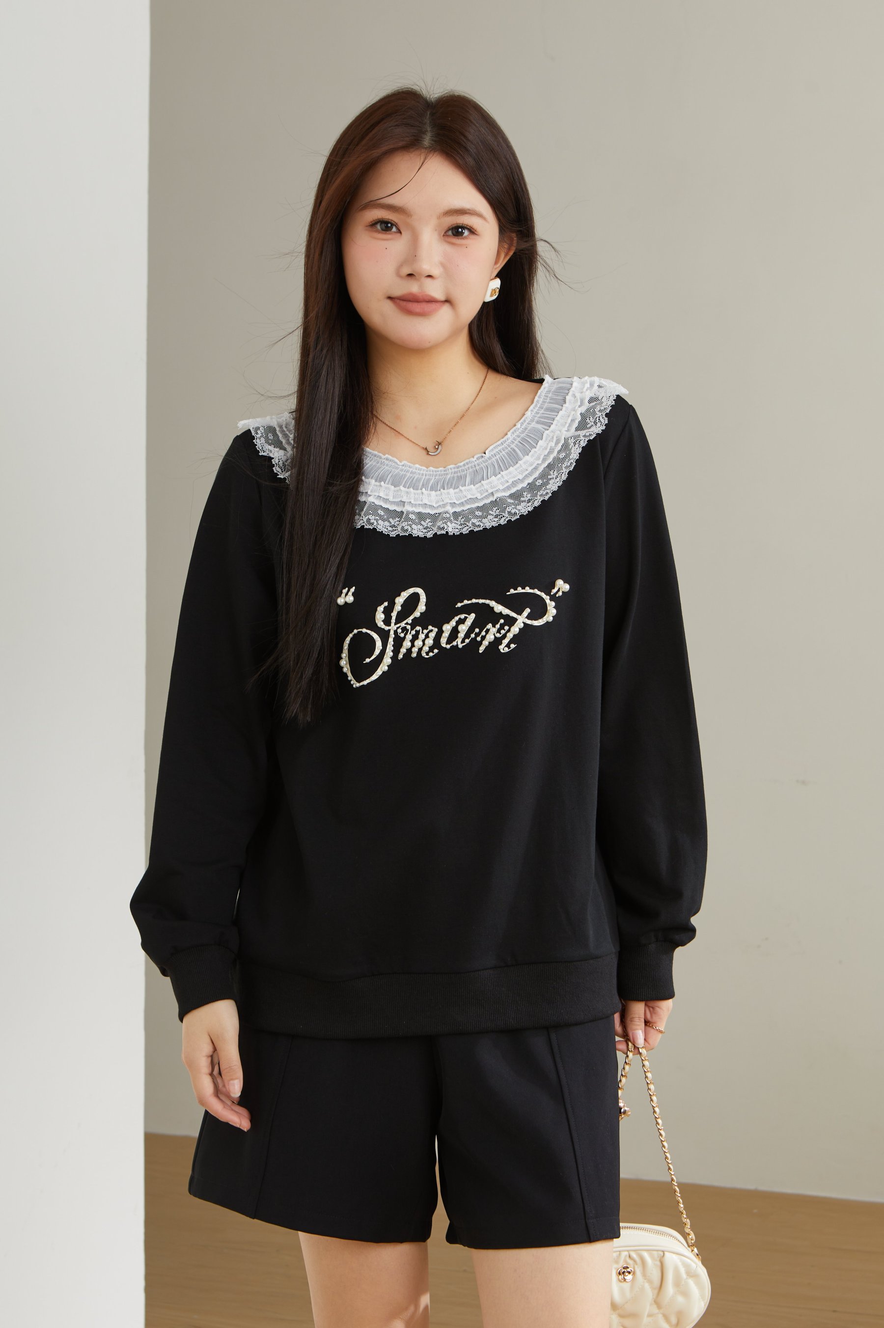 Printed Patchwork Lace T-Shirt Top ECZ2558