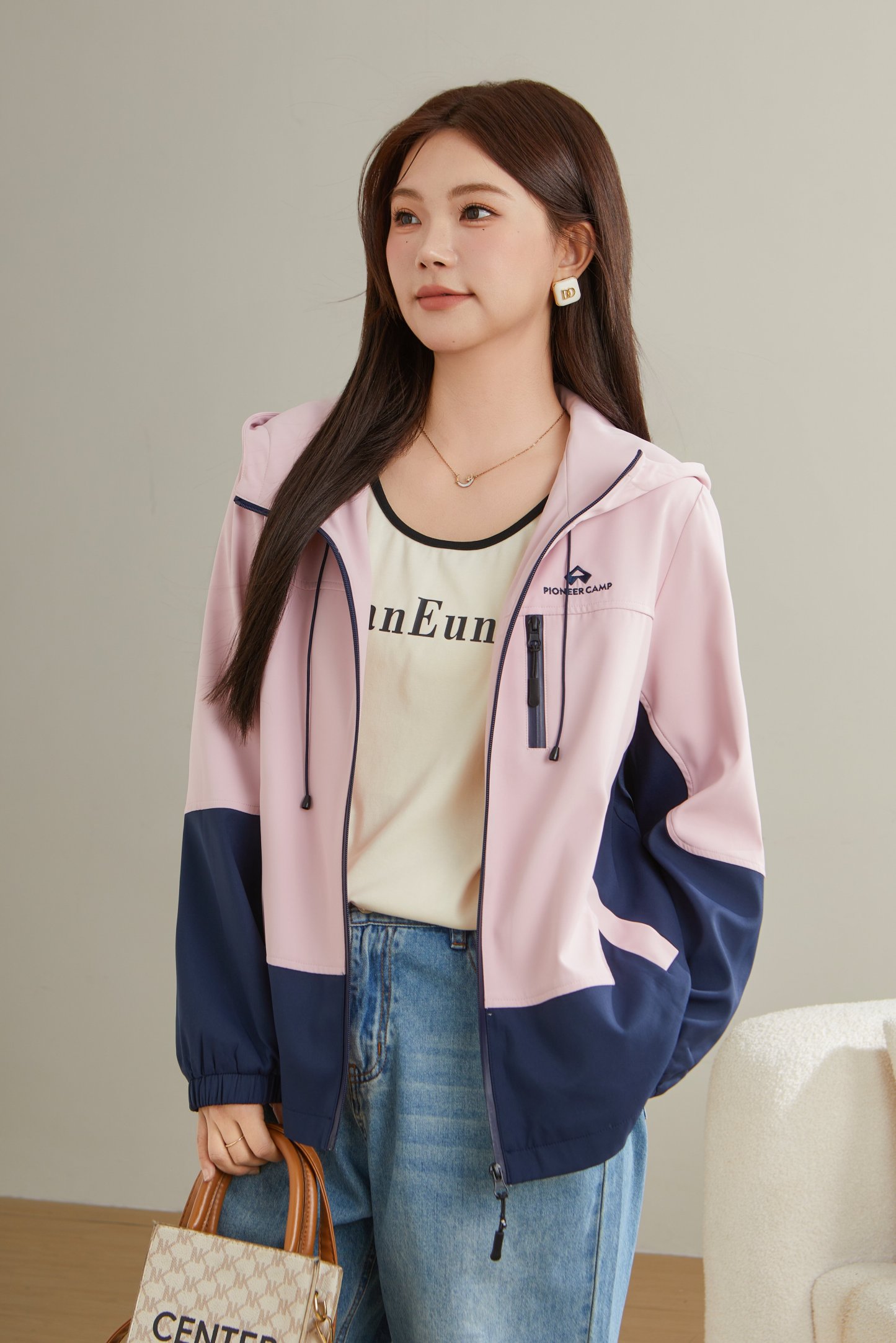 Color Contrast Patchwork Jacket Coat Ddw2107