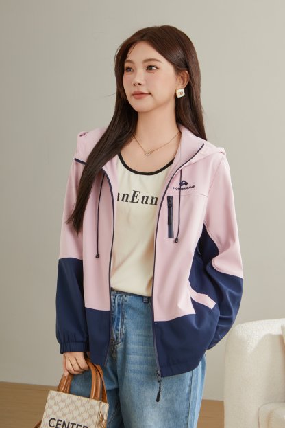 Color Contrast Patchwork Jacket Coat Ddw2107