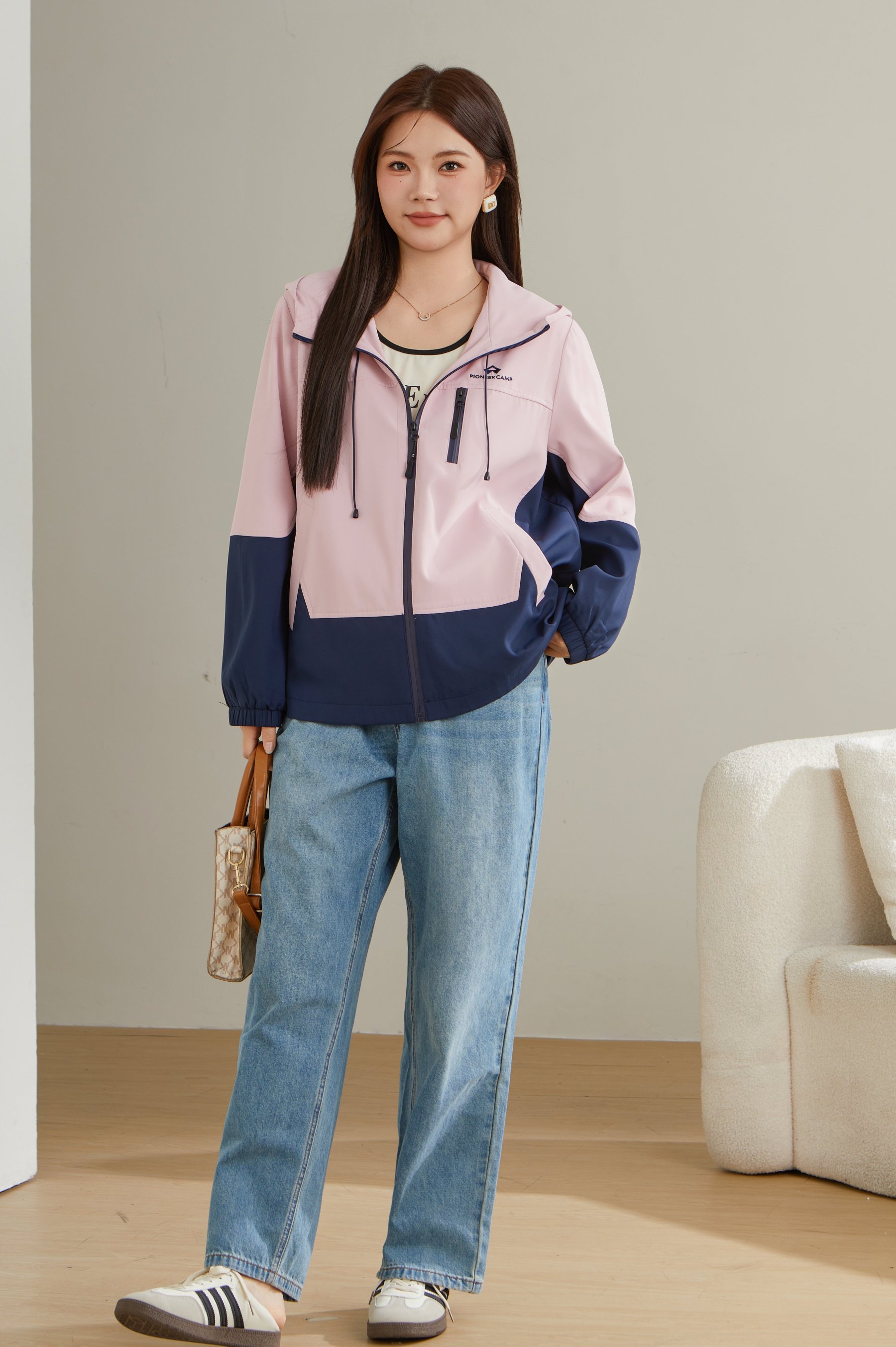 Color Contrast Patchwork Jacket Coat Ddw2107