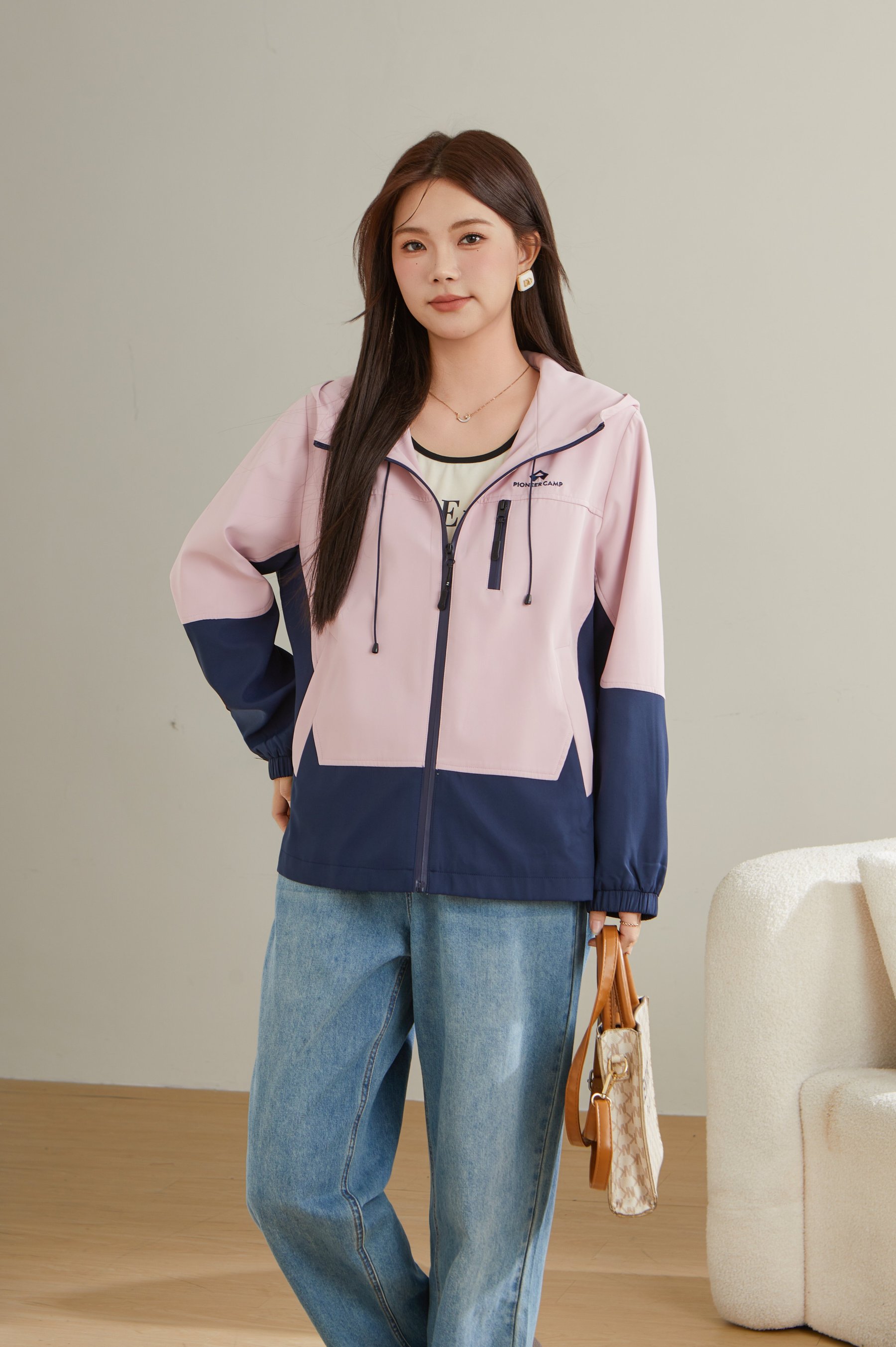 Color Contrast Patchwork Jacket Coat Ddw2107