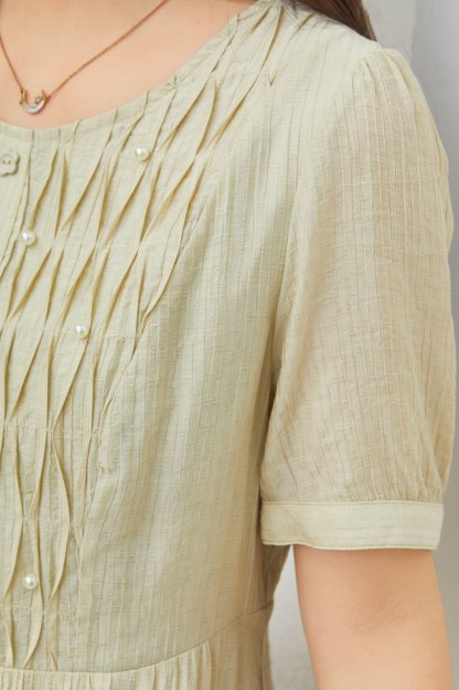 Pleated Beaded Dress DXQ1575