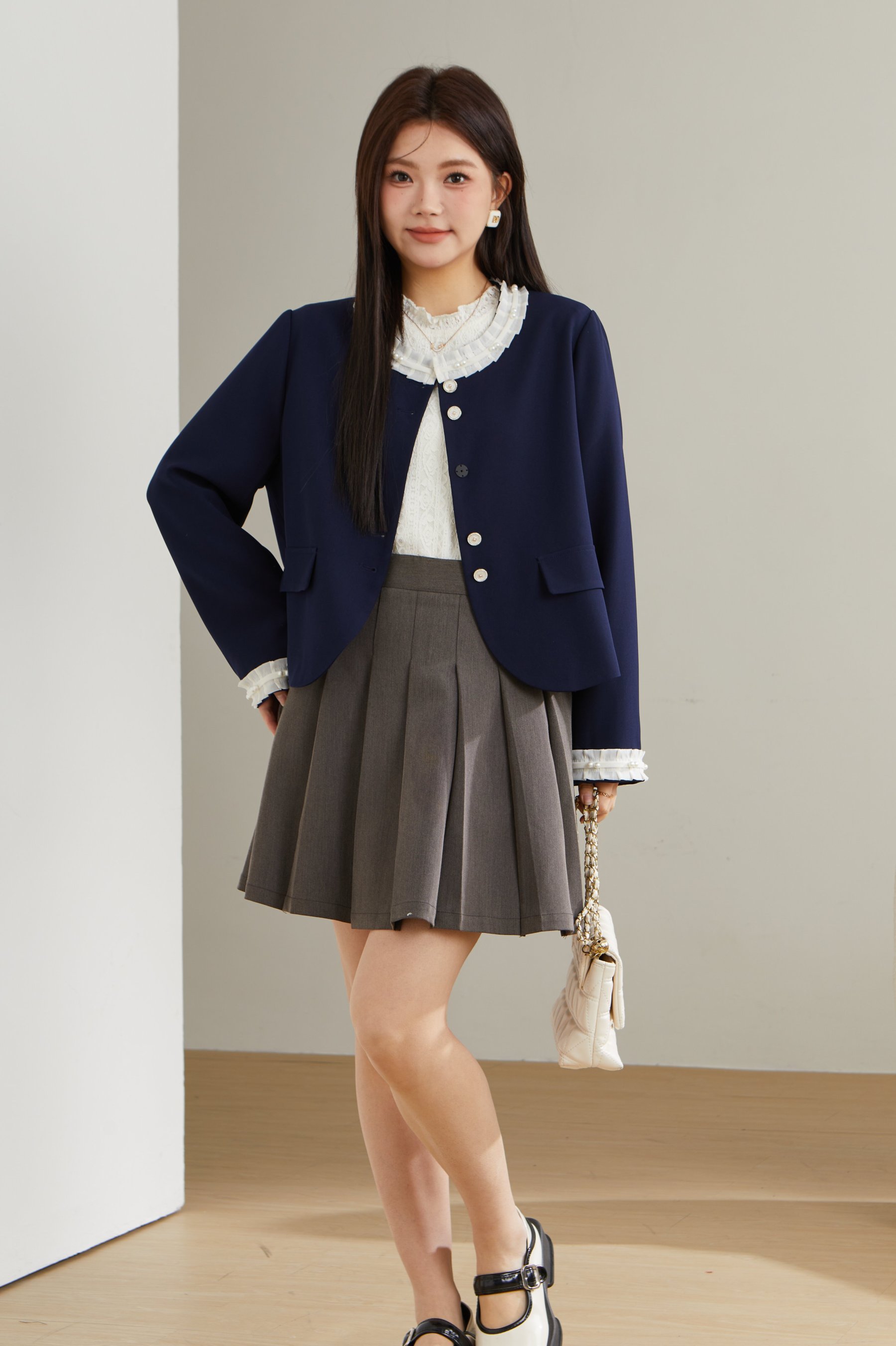 Lace Patchwork Blazer ECW2512