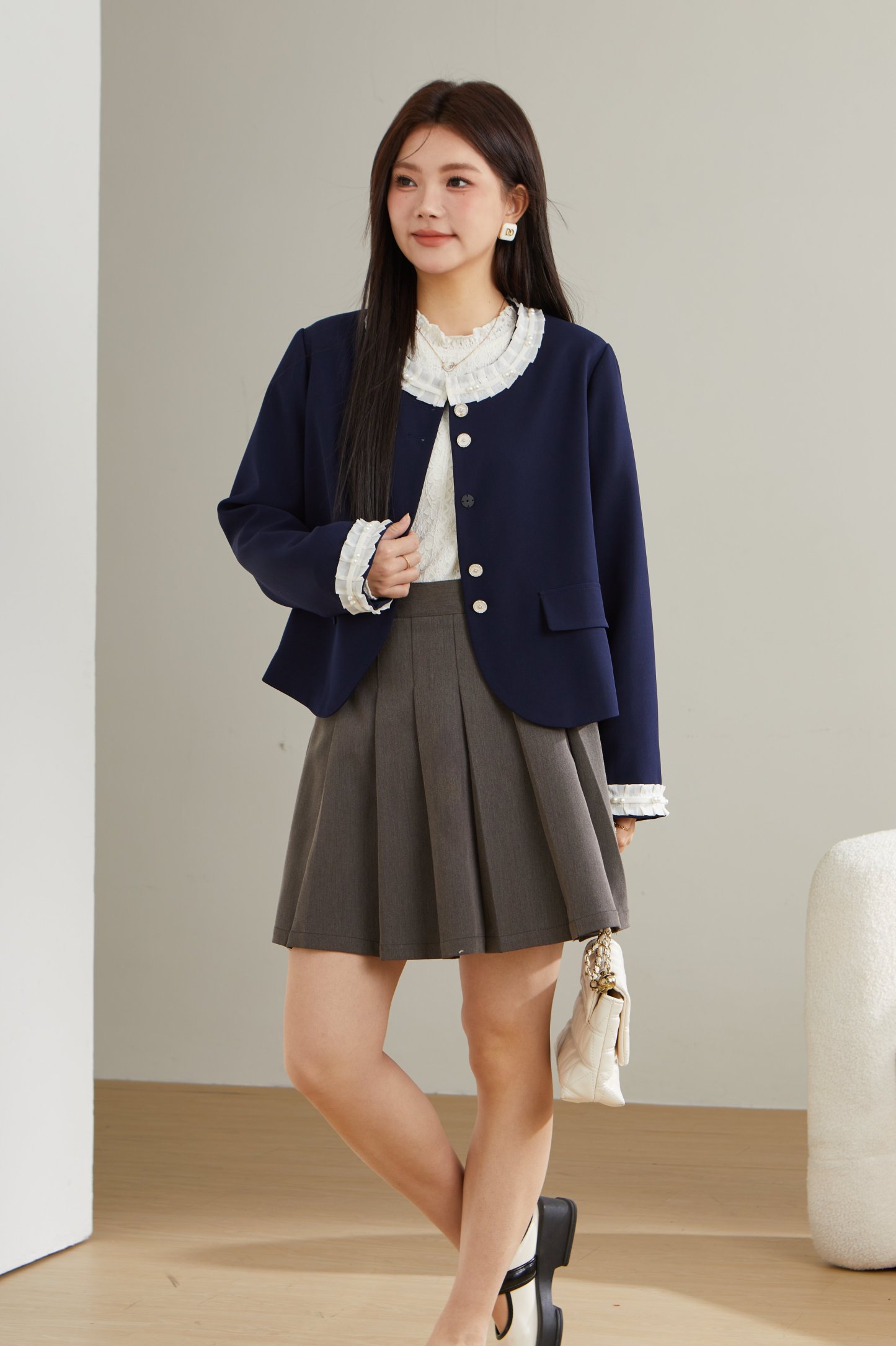 Lace Patchwork Blazer ECW2512