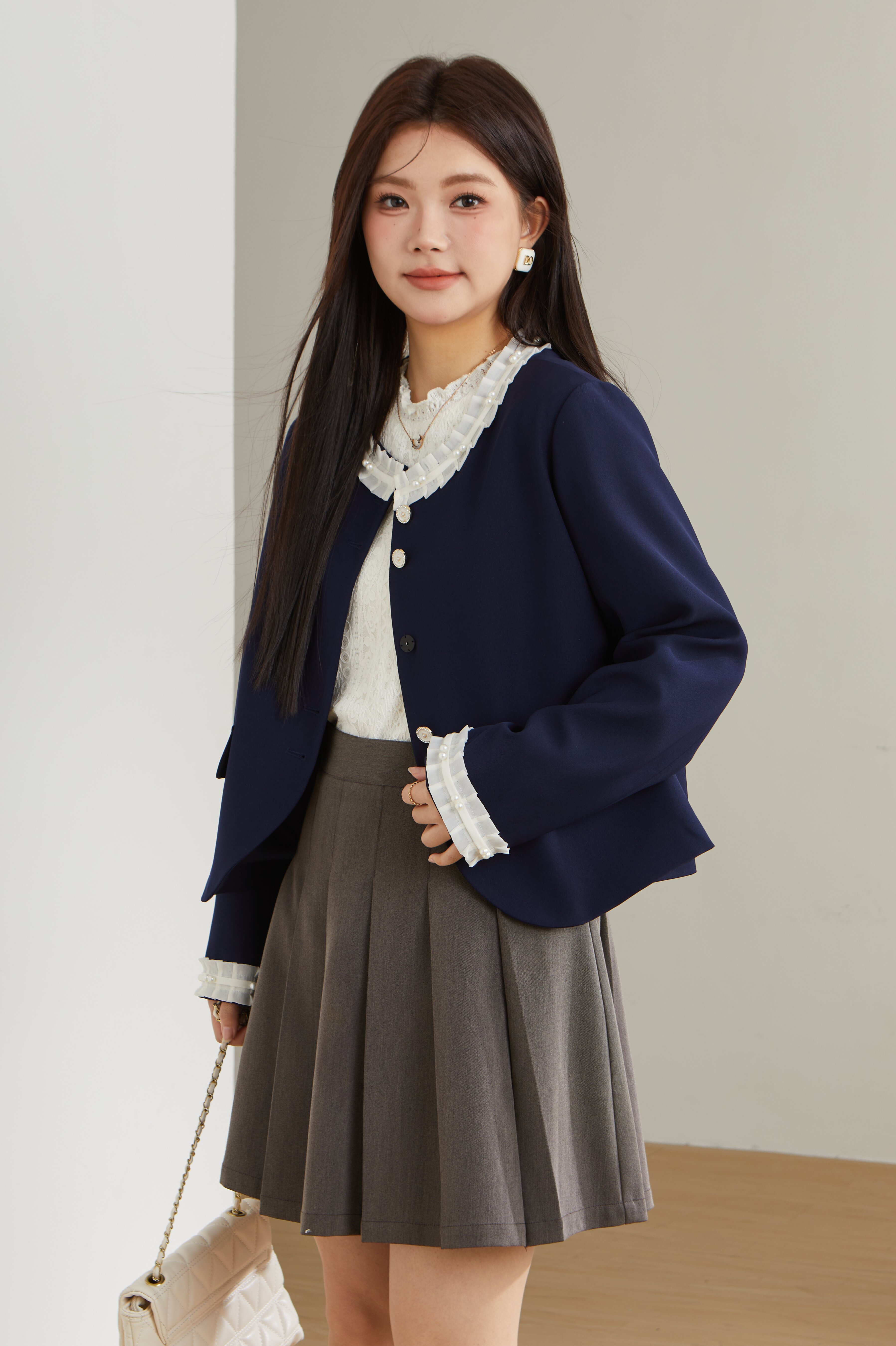 Lace Patchwork Blazer ECW2512