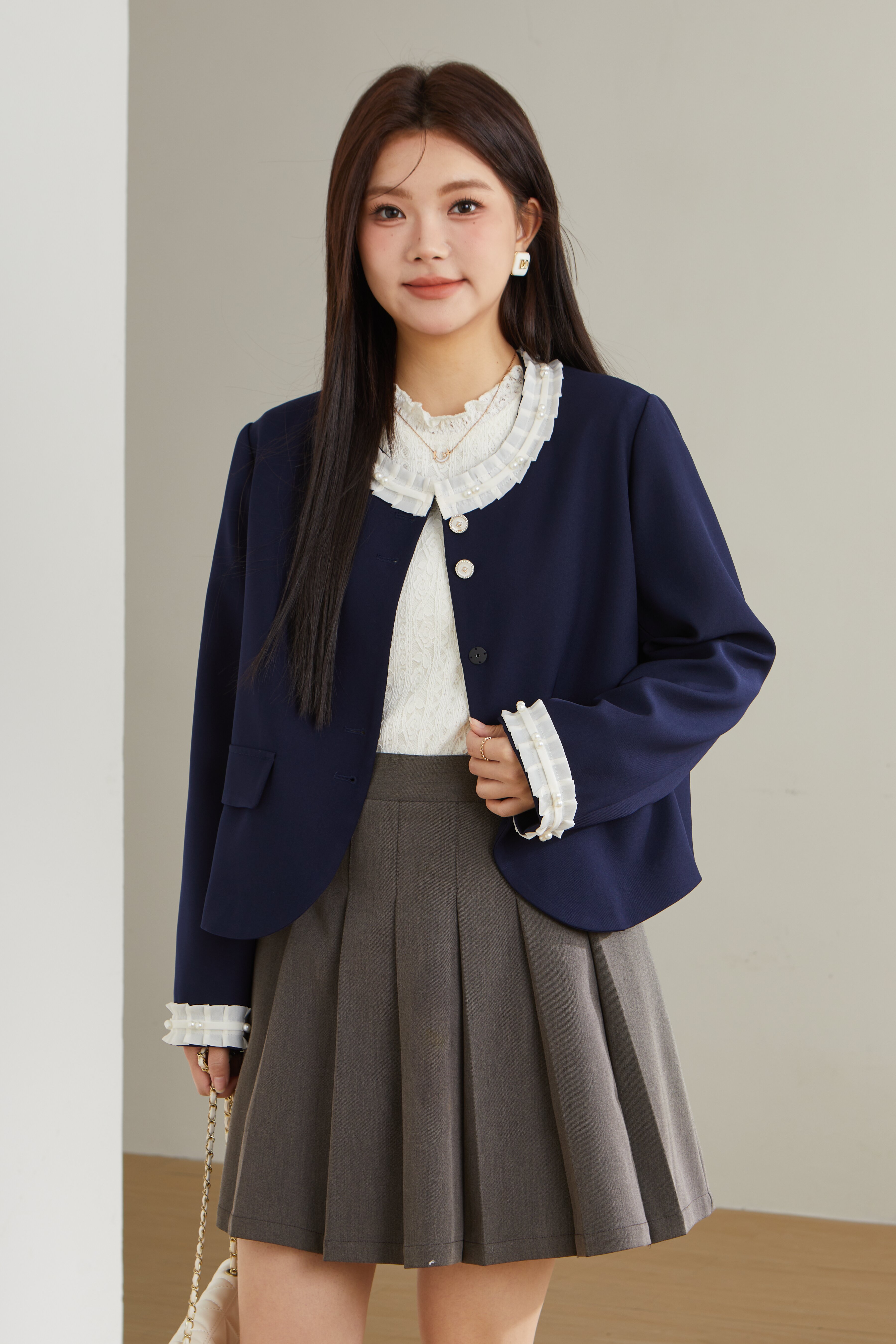 Lace Patchwork Blazer ECW2512