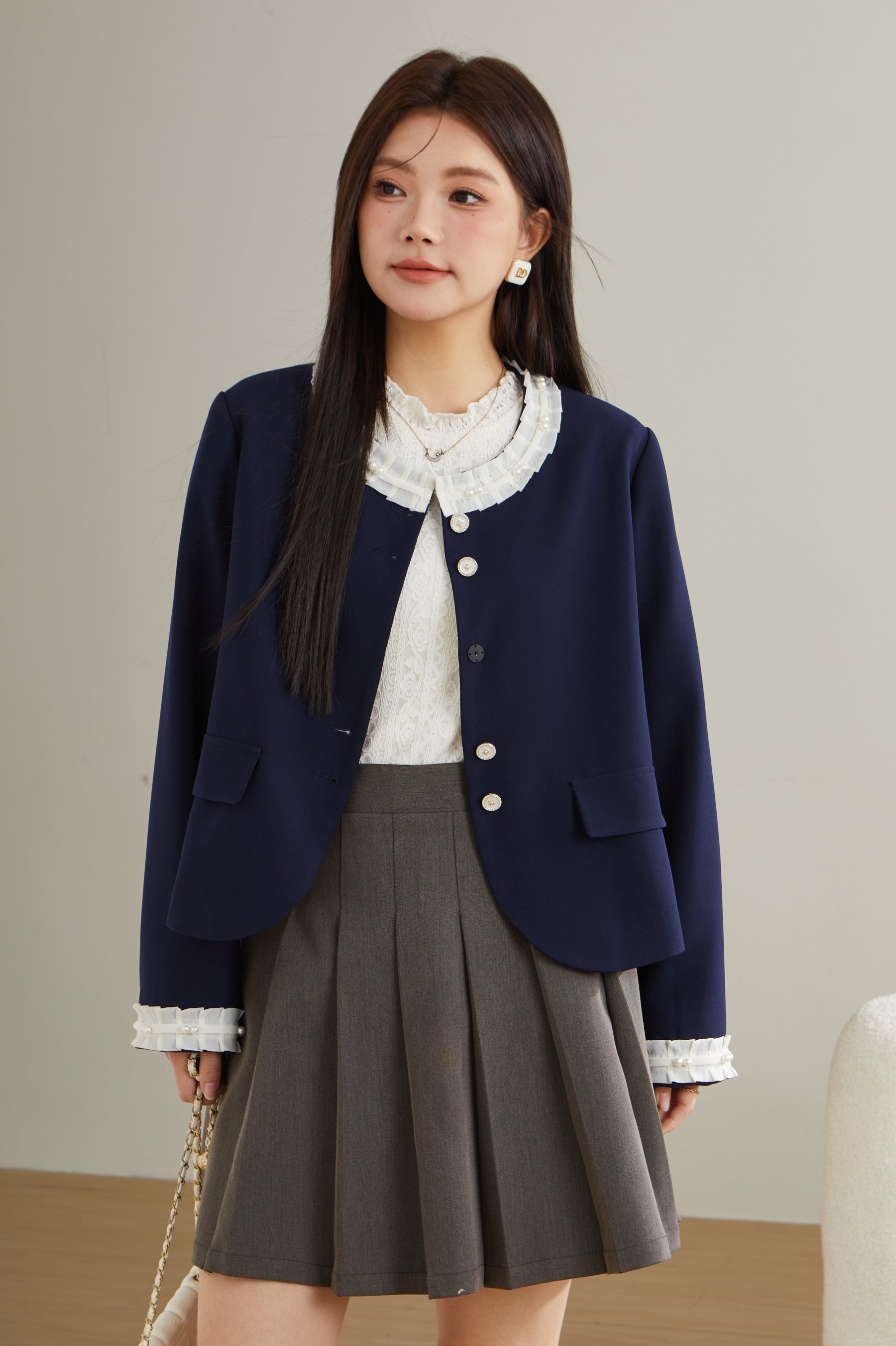 Lace Patchwork Blazer ECW2512