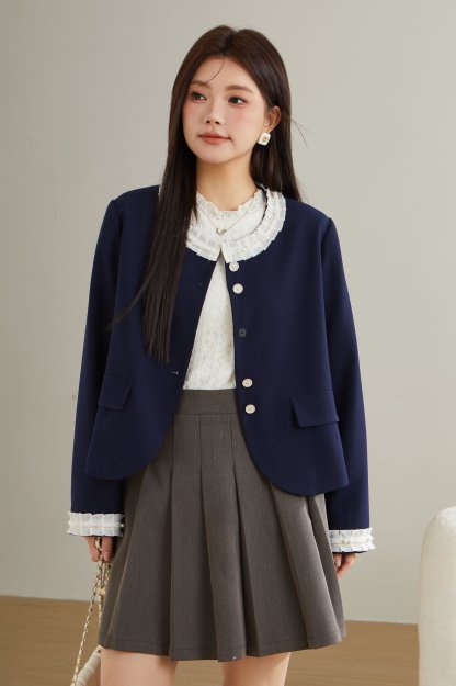 Lace Patchwork Blazer ECW2512