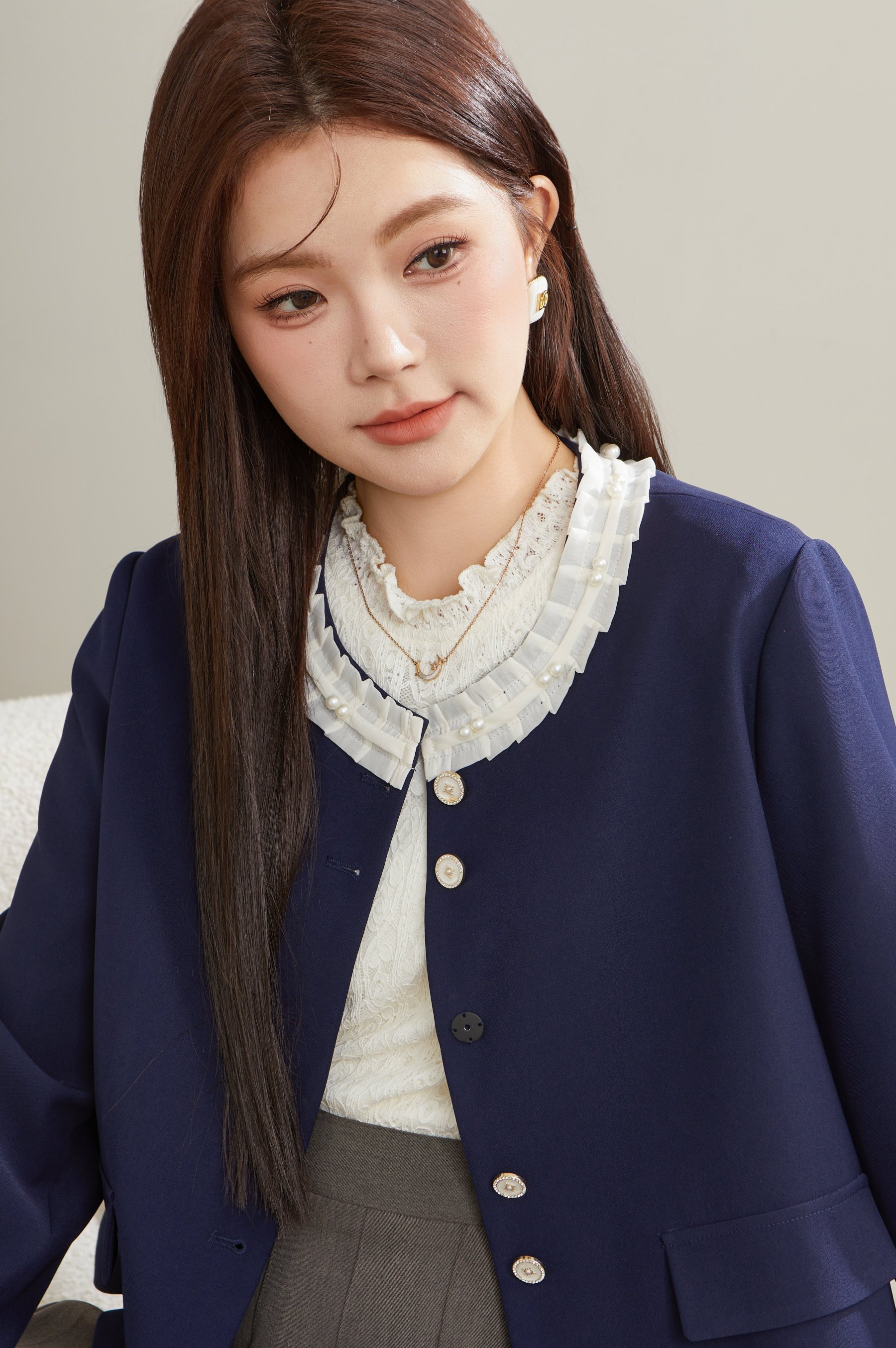 Lace Patchwork Blazer ECW2512