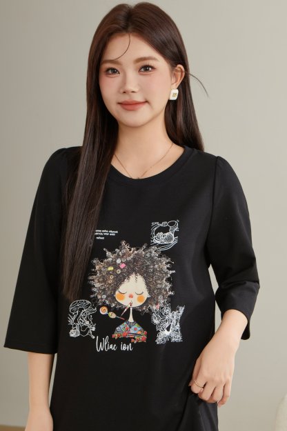 Ruffled Patchwork Printed Dress ECQ2380