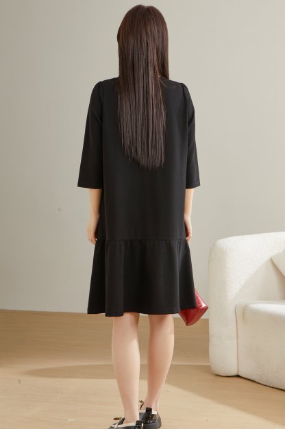 Ruffled Patchwork Printed Dress ECQ2380