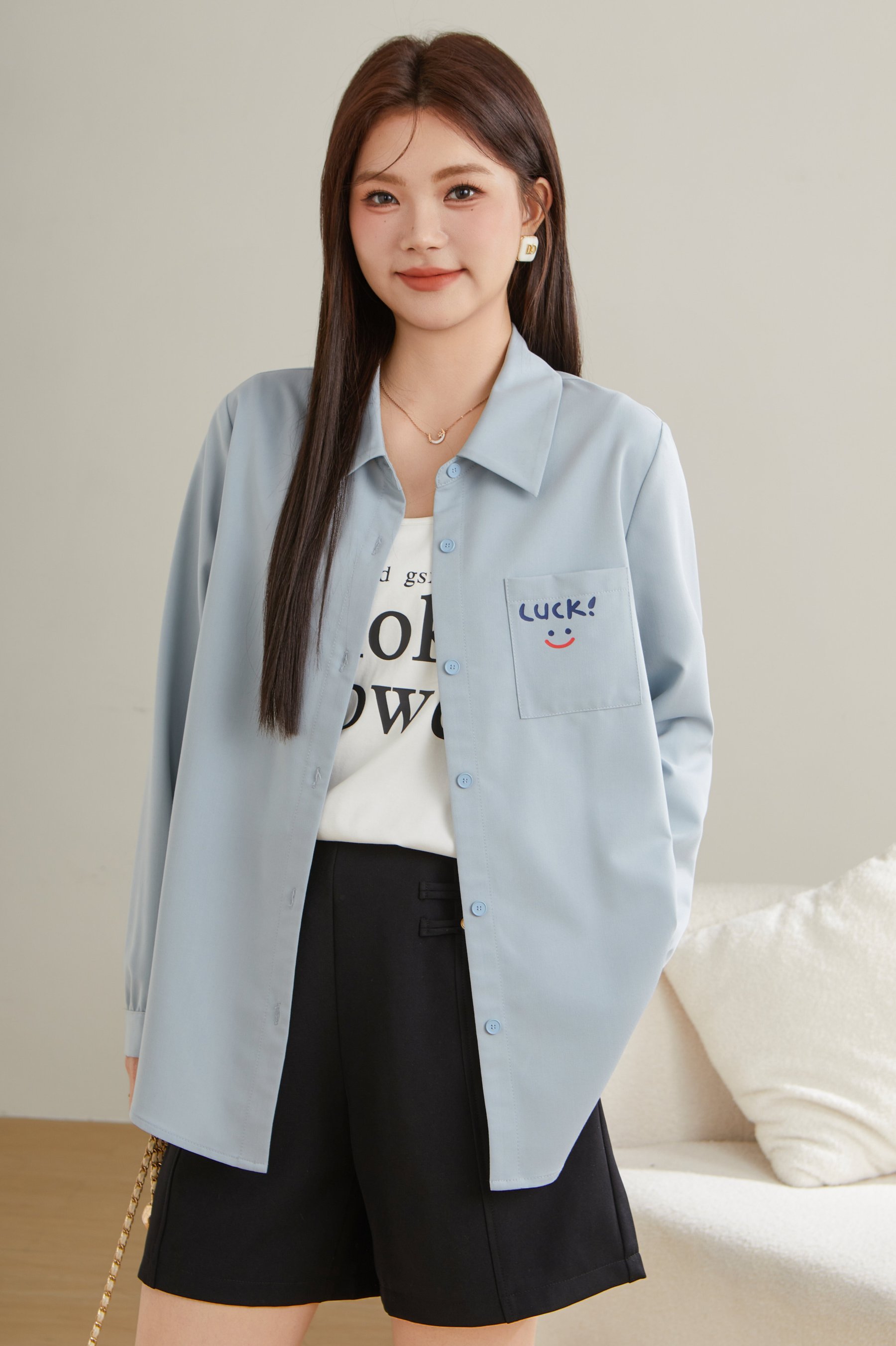 Cartoon Print Shirt Cardigan Top ECA2587