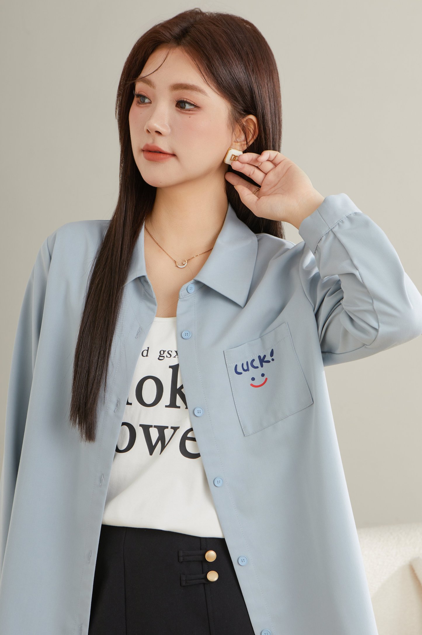 Cartoon Print Shirt Cardigan Top ECA2587