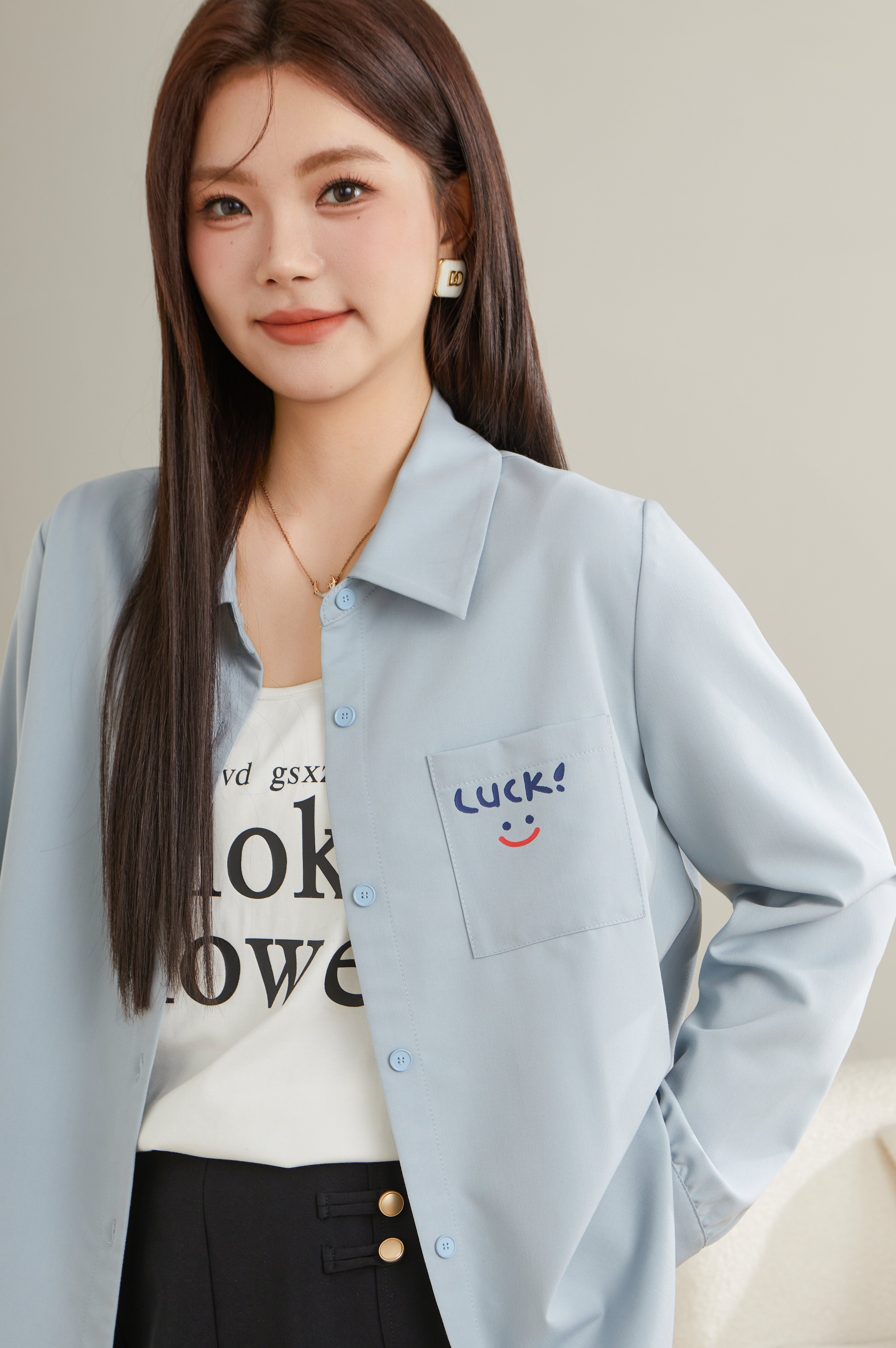 Cartoon Print Shirt Cardigan Top ECA2587