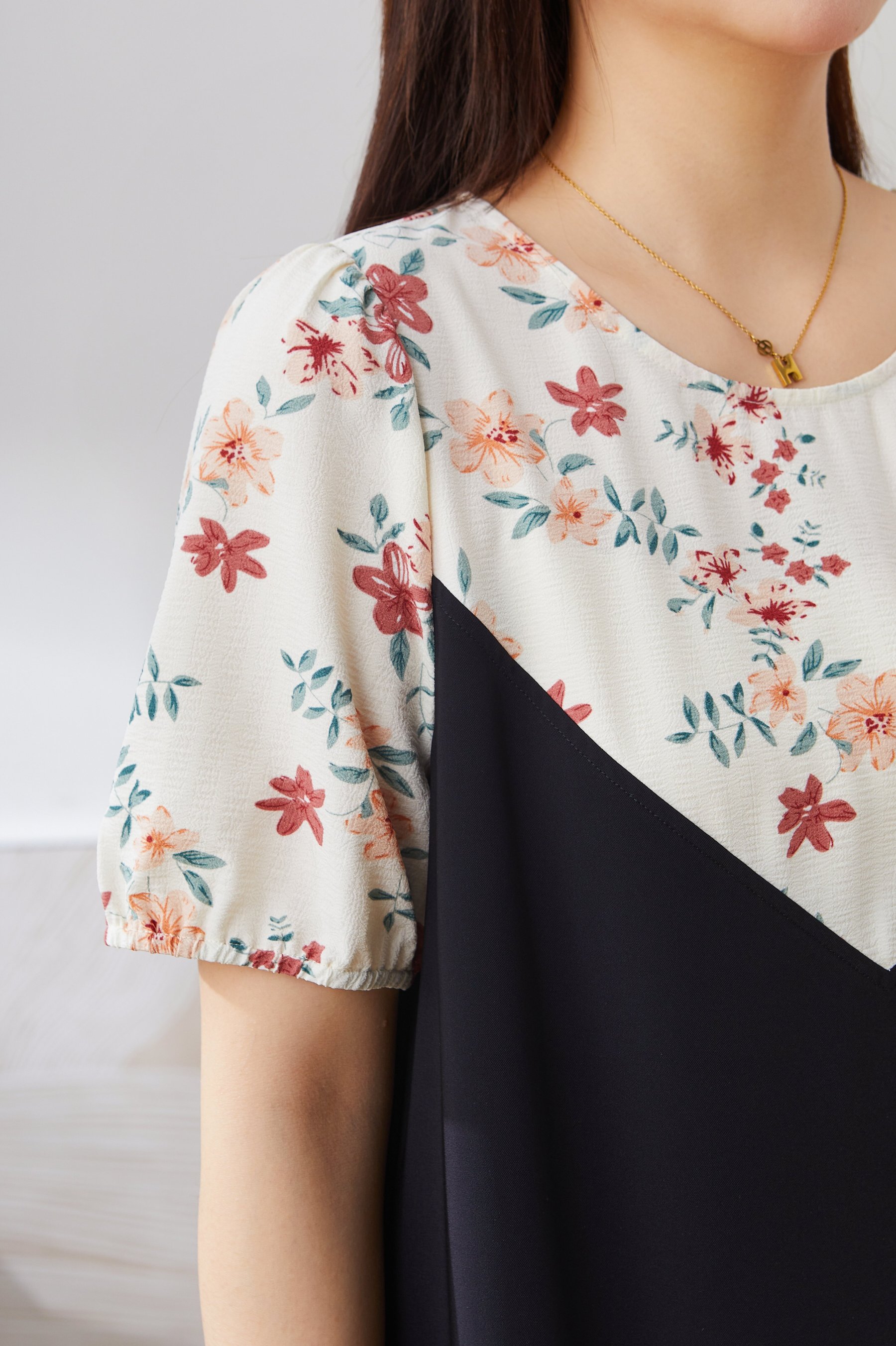 Ruffled Color-Block Patchwork Dress EXQ2996