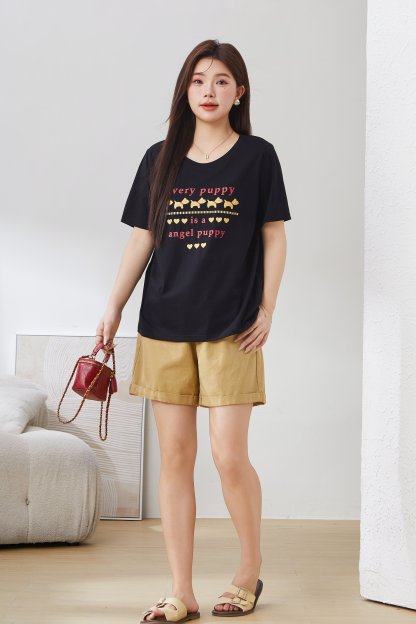 Off-Shoulder Graffiti Print Youthful Top EXZ3010