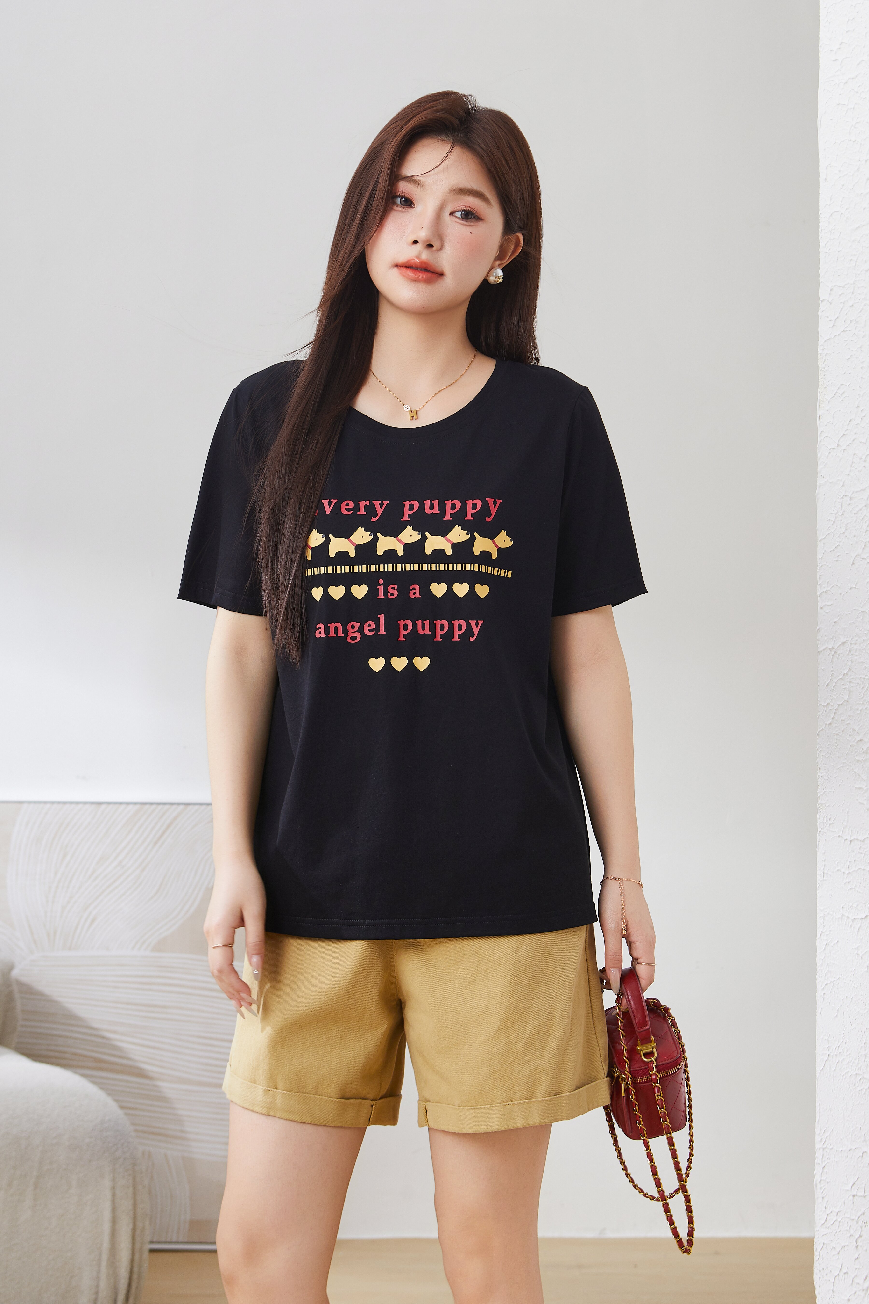 Off-Shoulder Graffiti Print Youthful Top EXZ3010