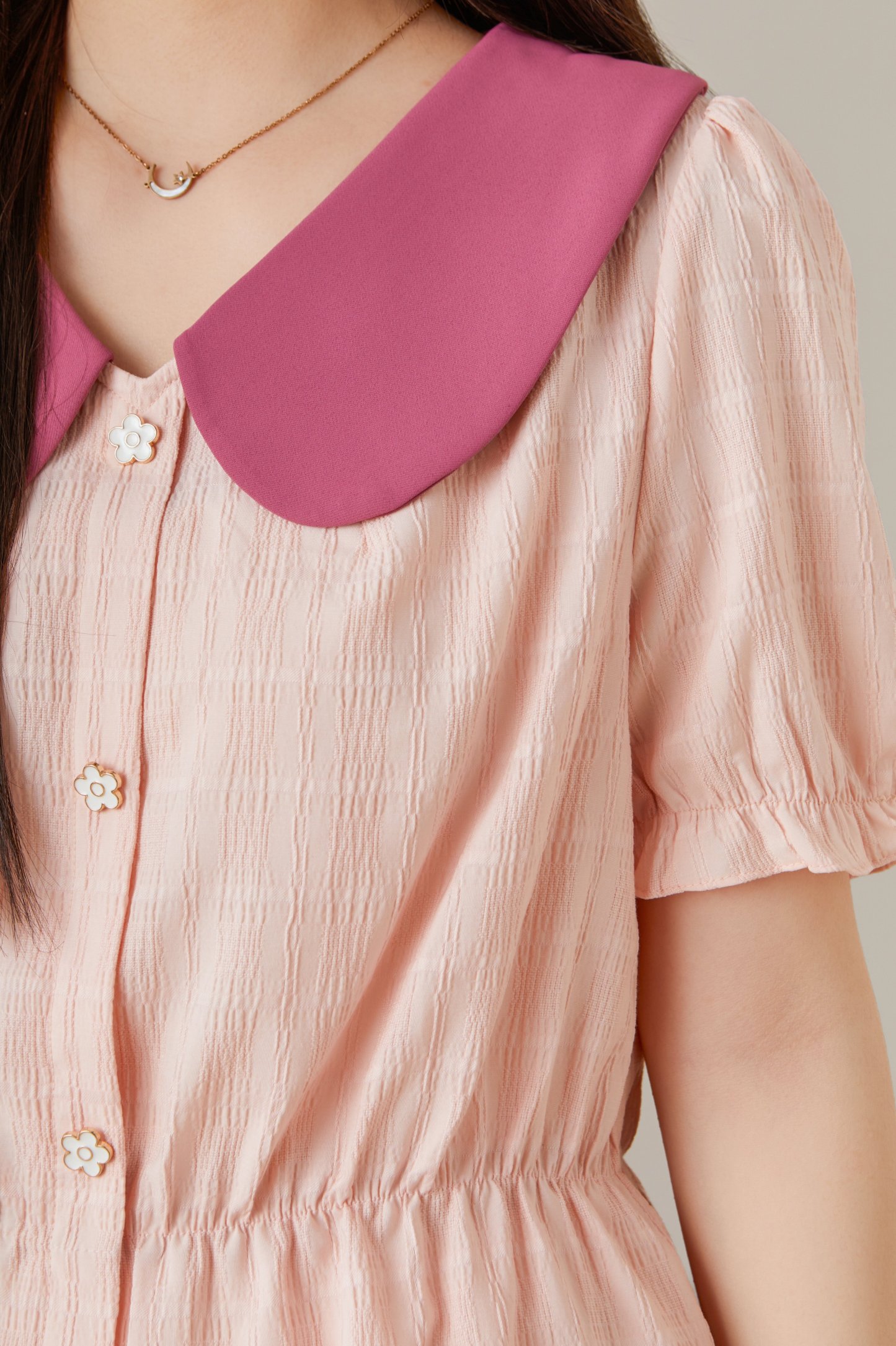 Large Lapel Contrast Color Shirt Dxa0997