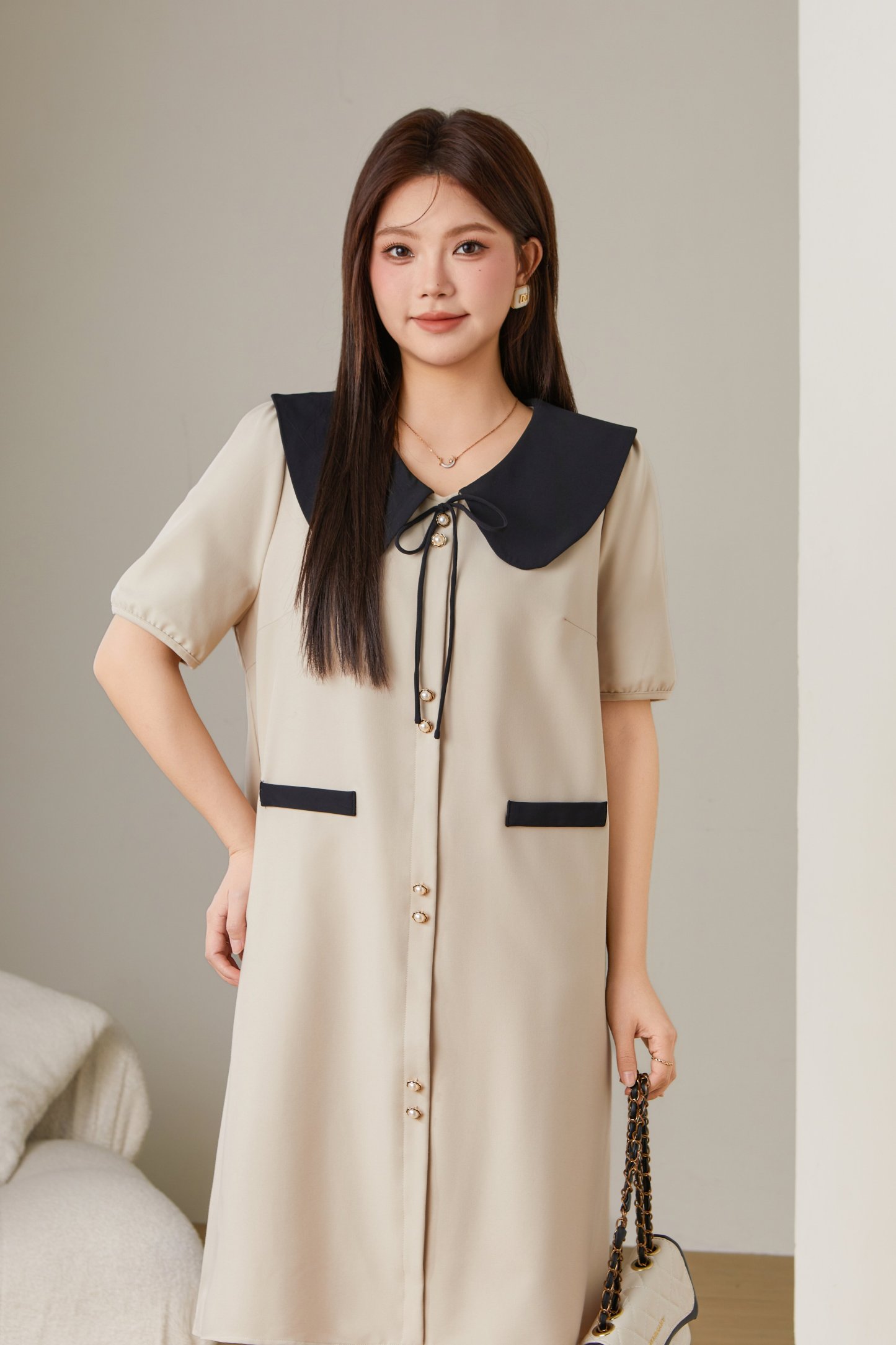 Doll Collar Tie Dress DXQ0725
