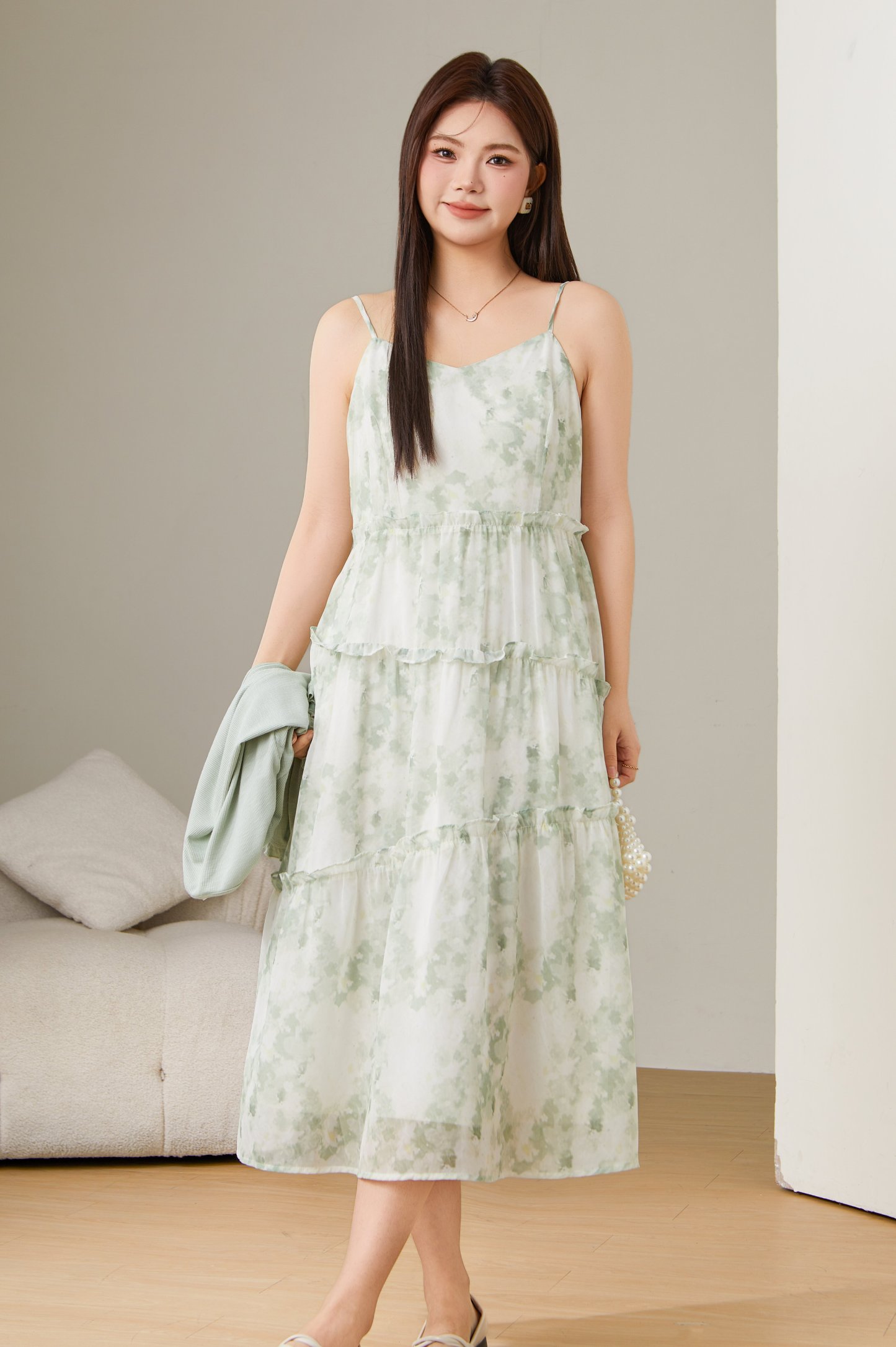 Floral suspender dress ECQ2586