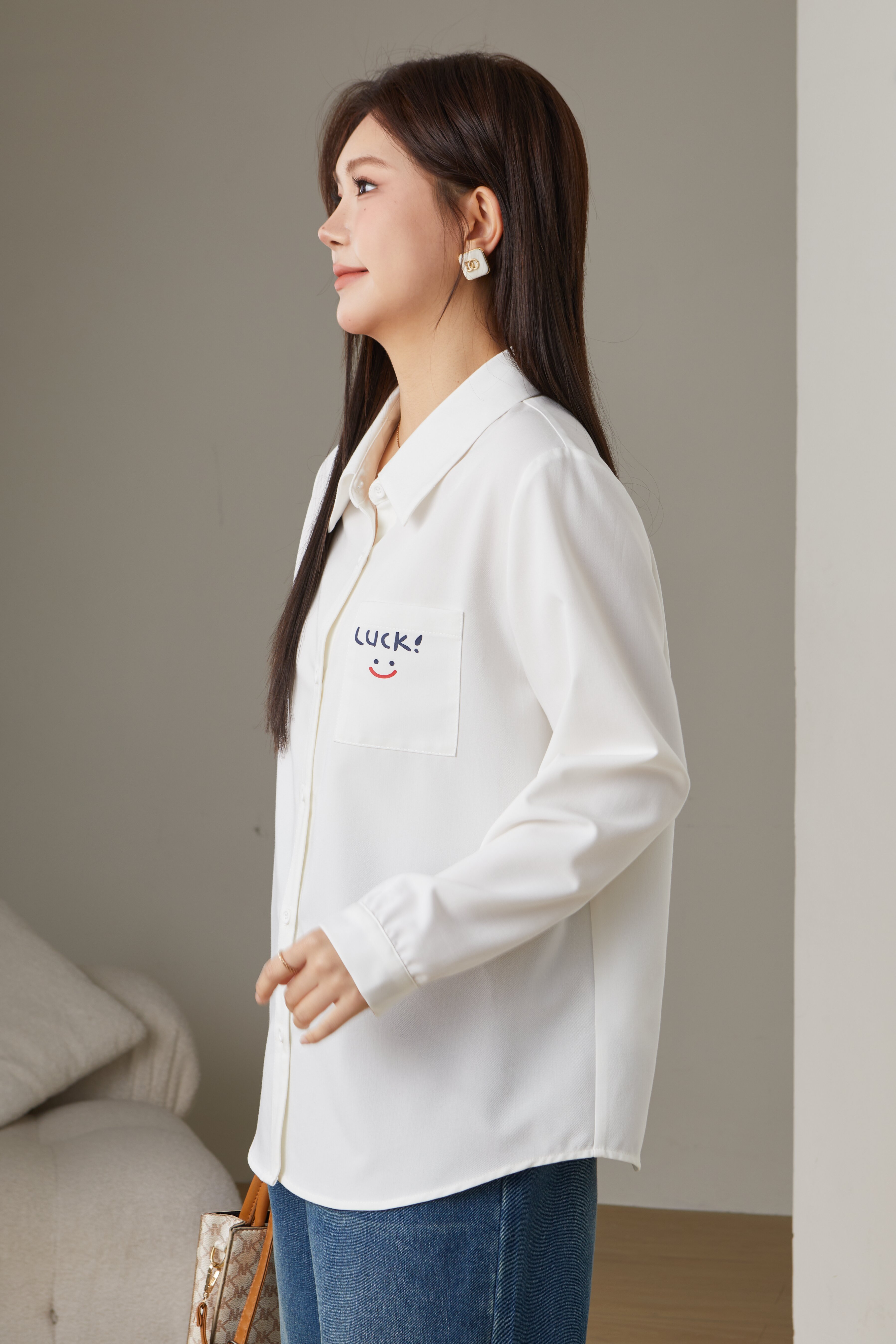 Cartoon Print Shirt Cardigan Top ECA2587