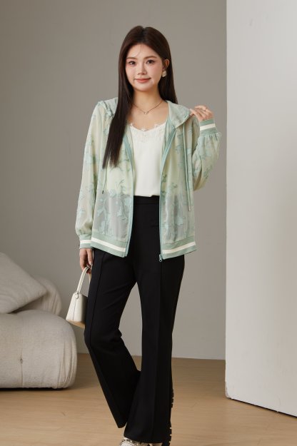 Jacquard Hooded Thin Jacket ECW2568N