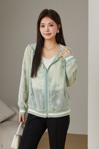 Jacquard Hooded Thin Jacket ECW2568N