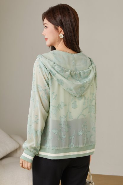 Jacquard Hooded Thin Jacket ECW2568N