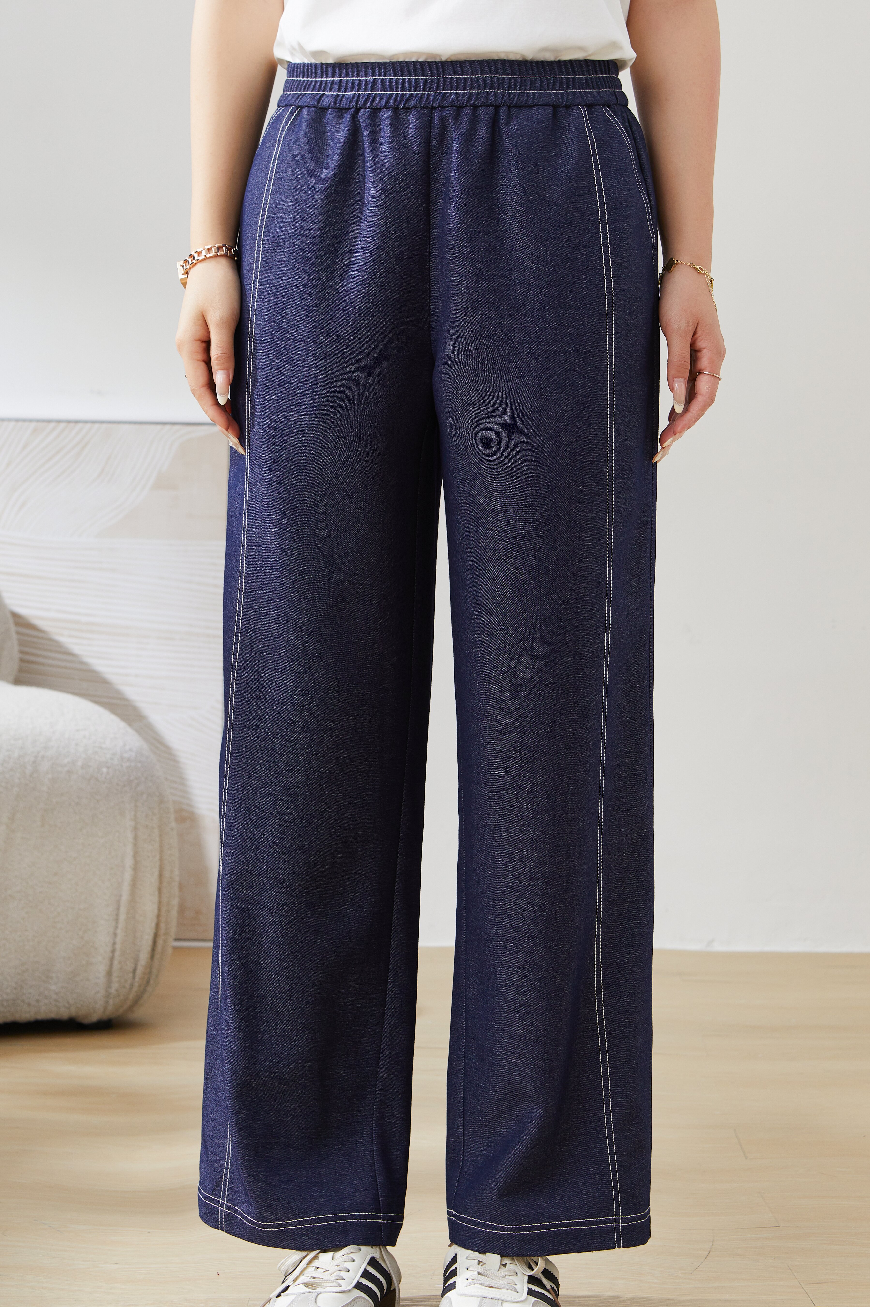 Fashionable Modern Imitation Denim Casual Pants EXK5303