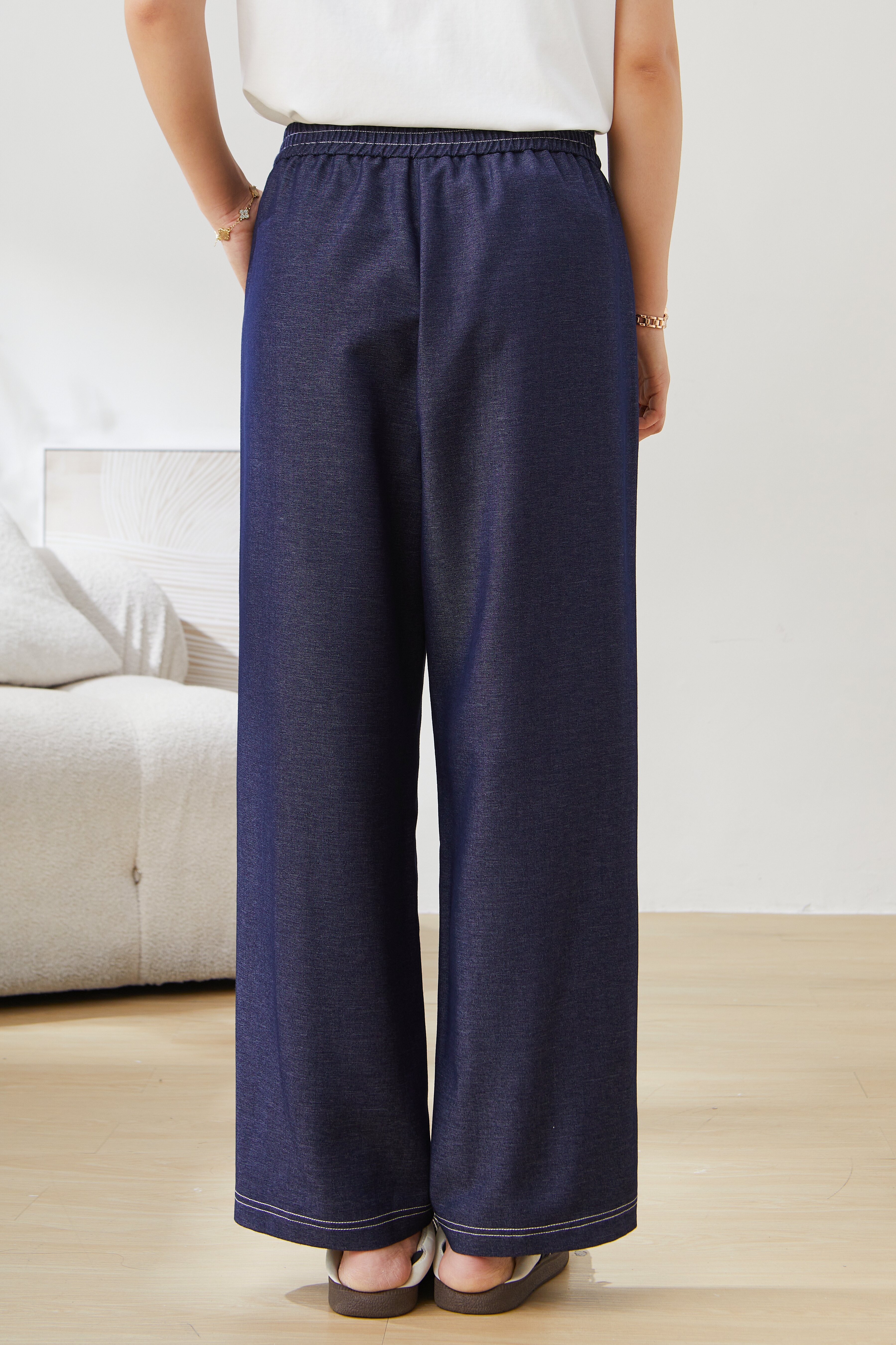 Fashionable Modern Imitation Denim Casual Pants EXK5303