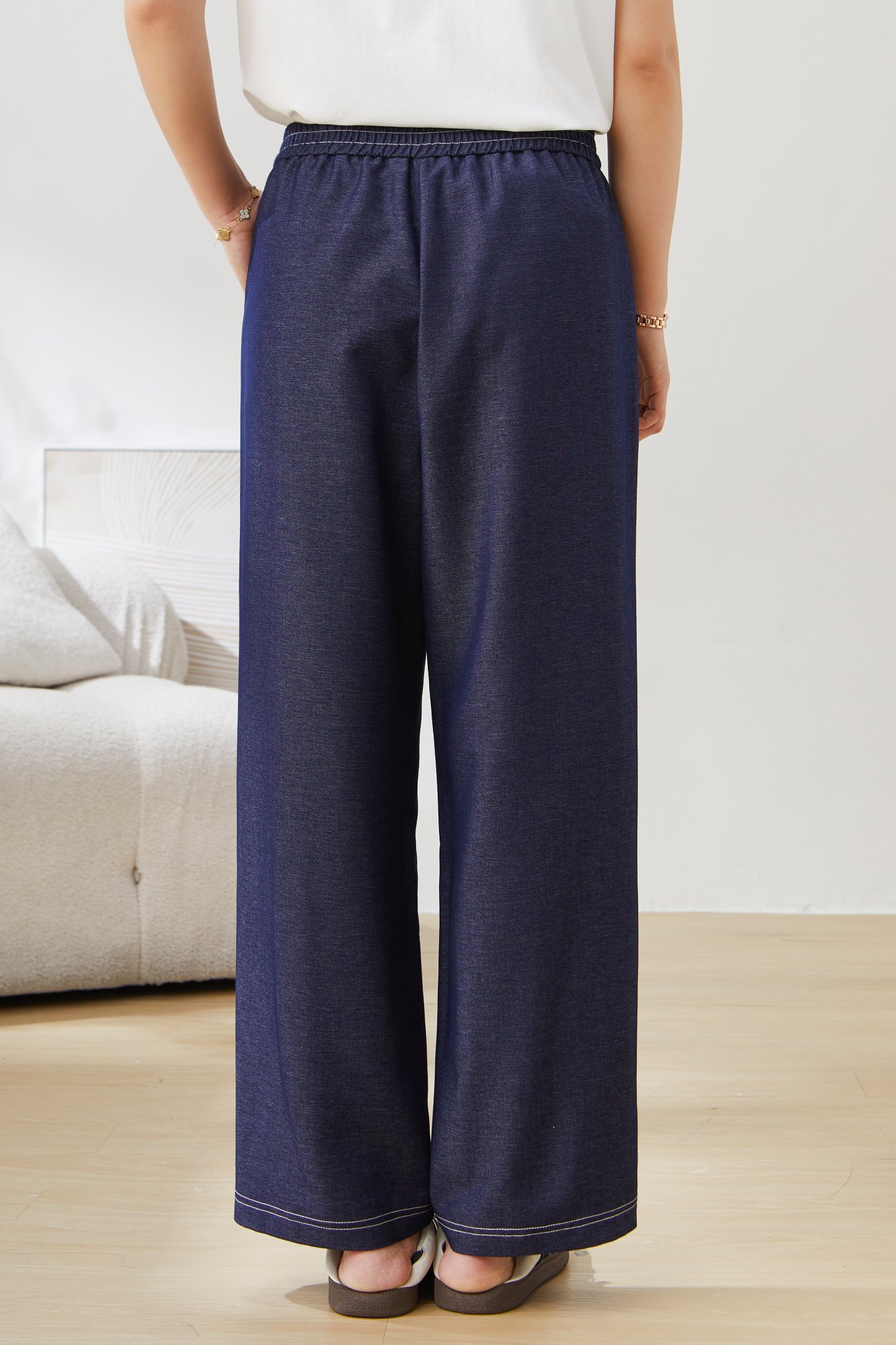 Fashionable Modern Imitation Denim Casual Pants EXK5303