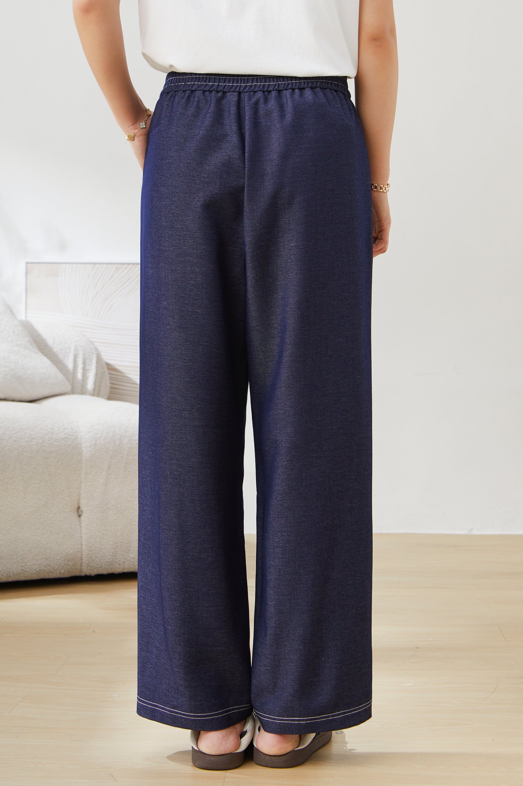 Fashionable Modern Imitation Denim Casual Pants EXK5303