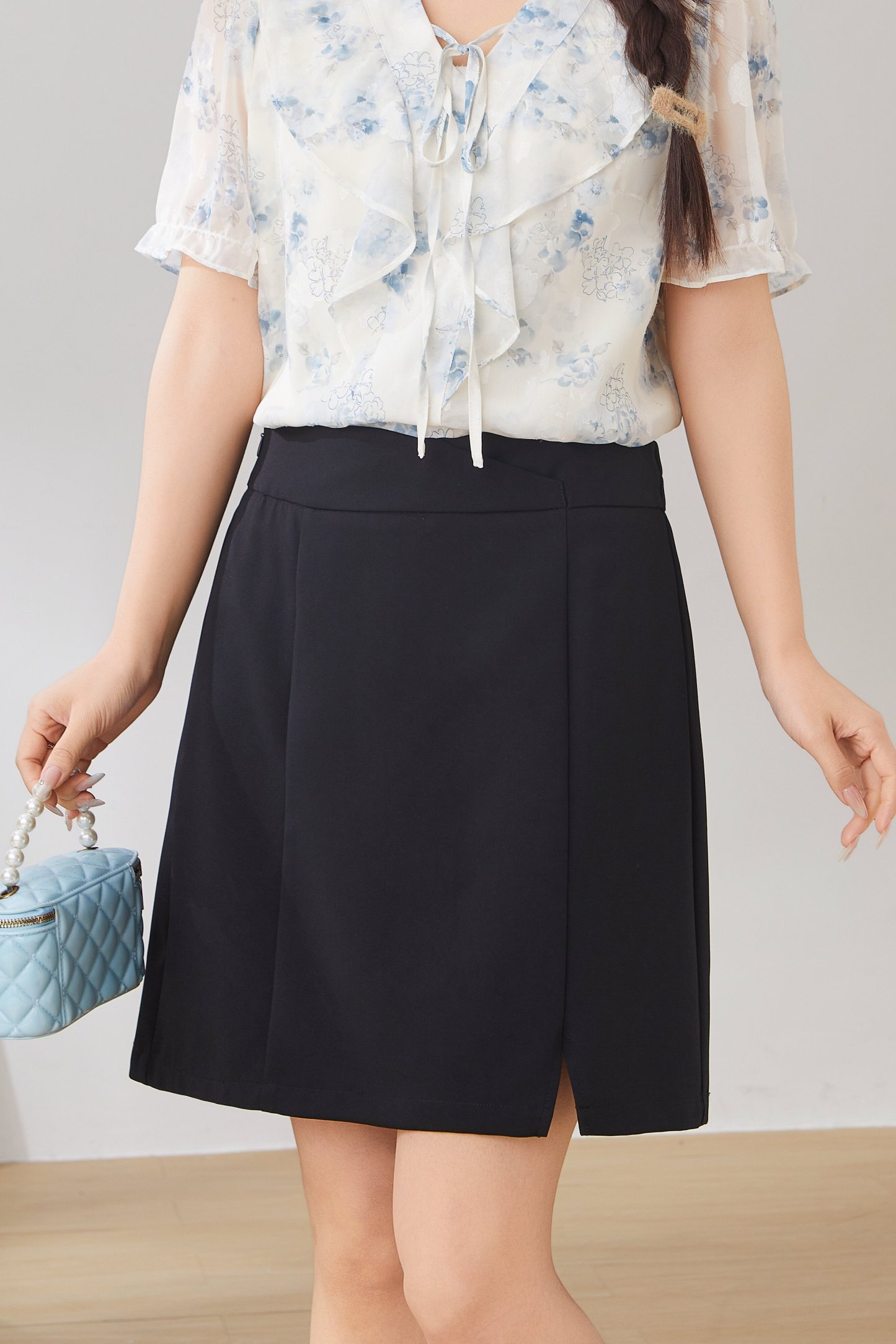 High Waist Slit Midi Skirt EXBQ2928