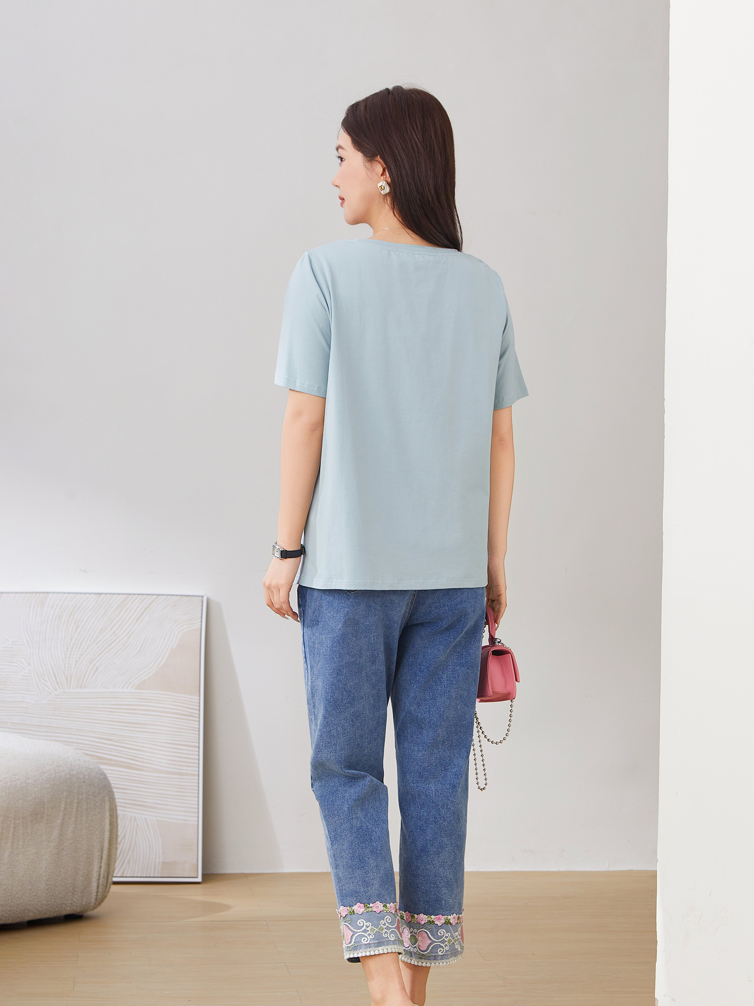 Cartoon Style Versatile Skin-friendly Knitted T-shirt DXZ1330