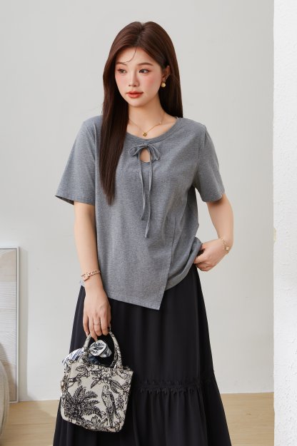 Irregular Bow Elegant Top EXZ5179