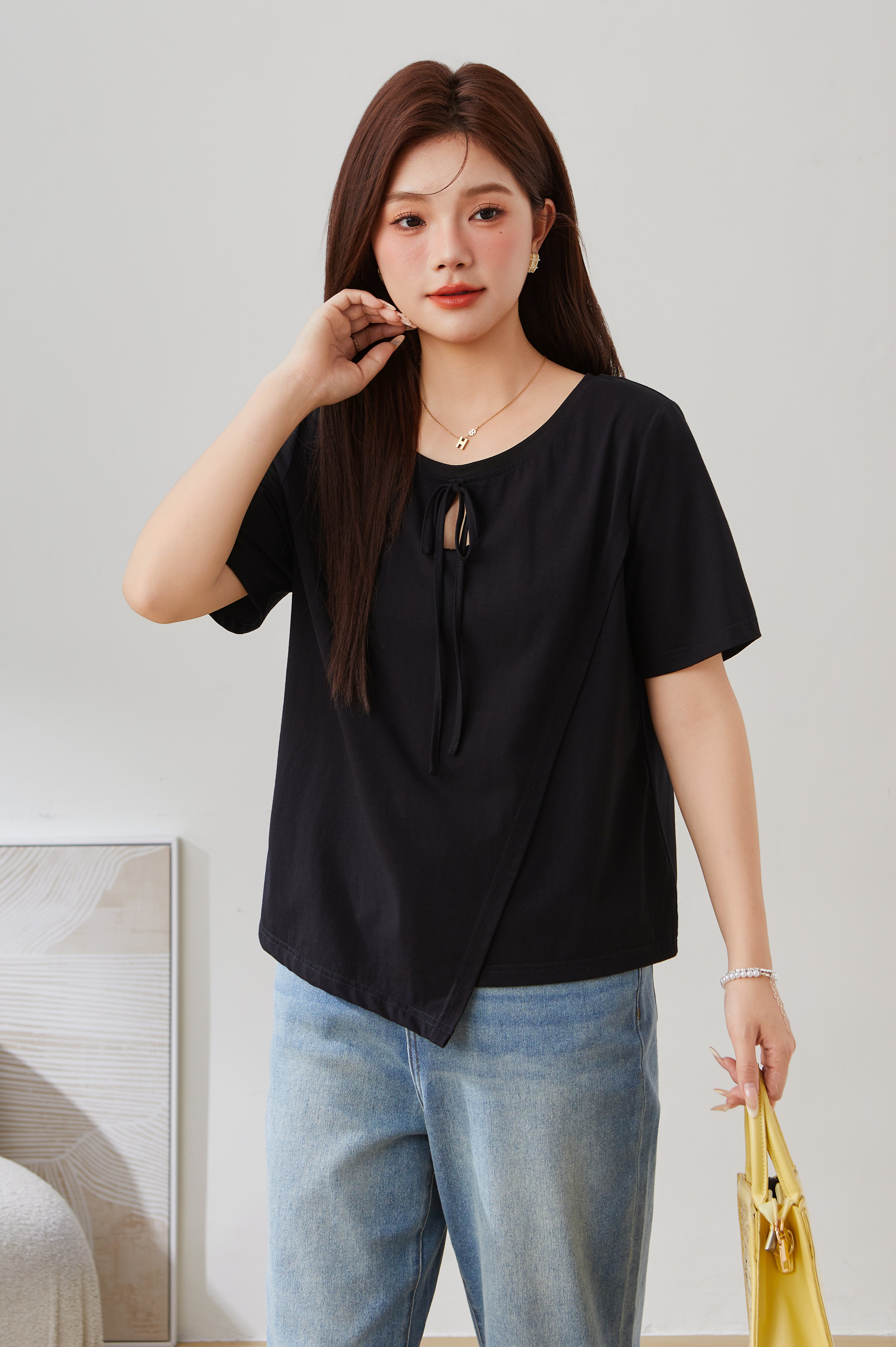 Irregular Bow Elegant Top EXZ5179