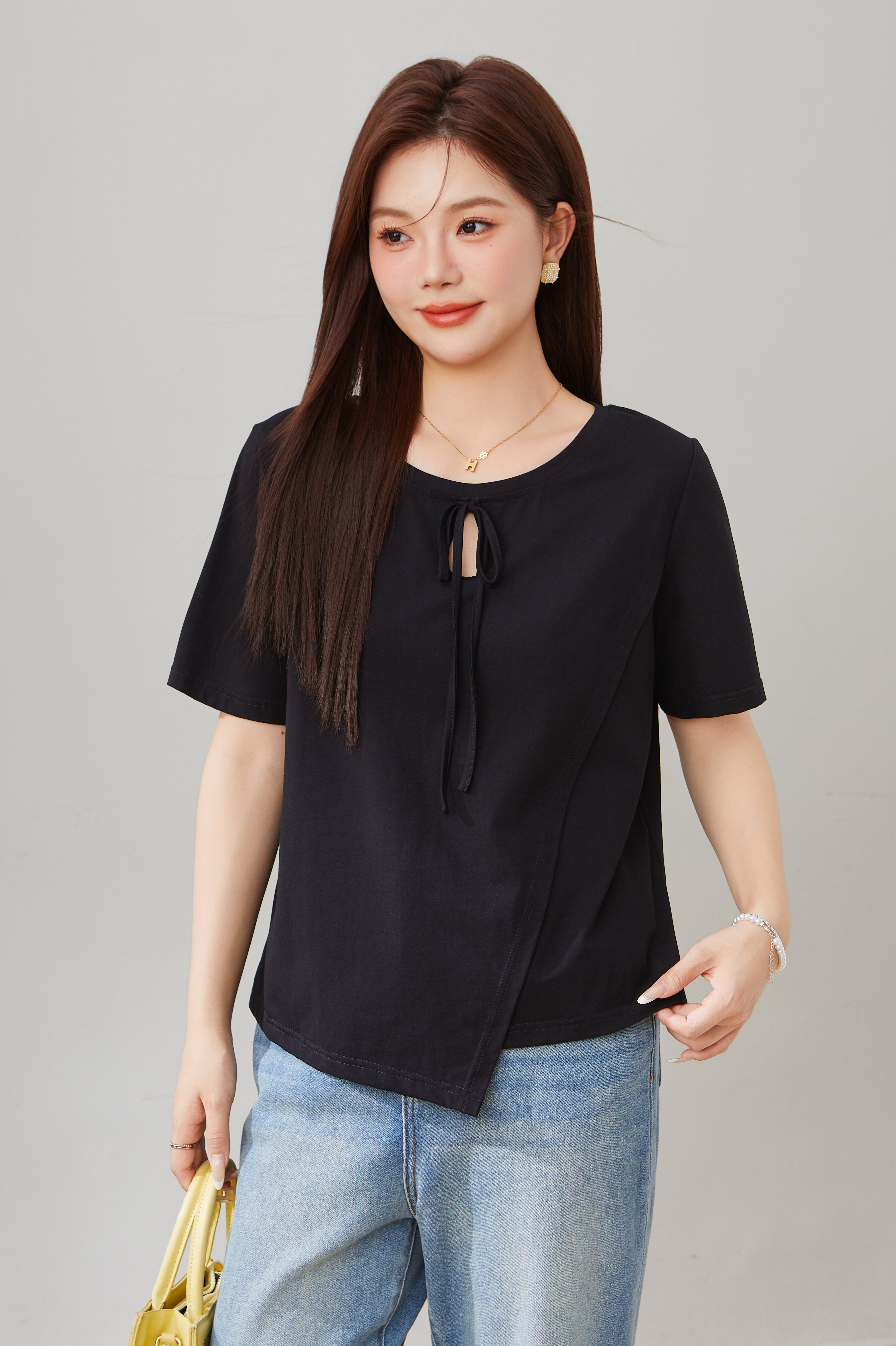 Irregular Bow Elegant Top EXZ5179