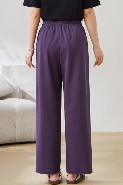 Sports Style Elastic Waist Drawstring Wide Leg Pants EXK5500N