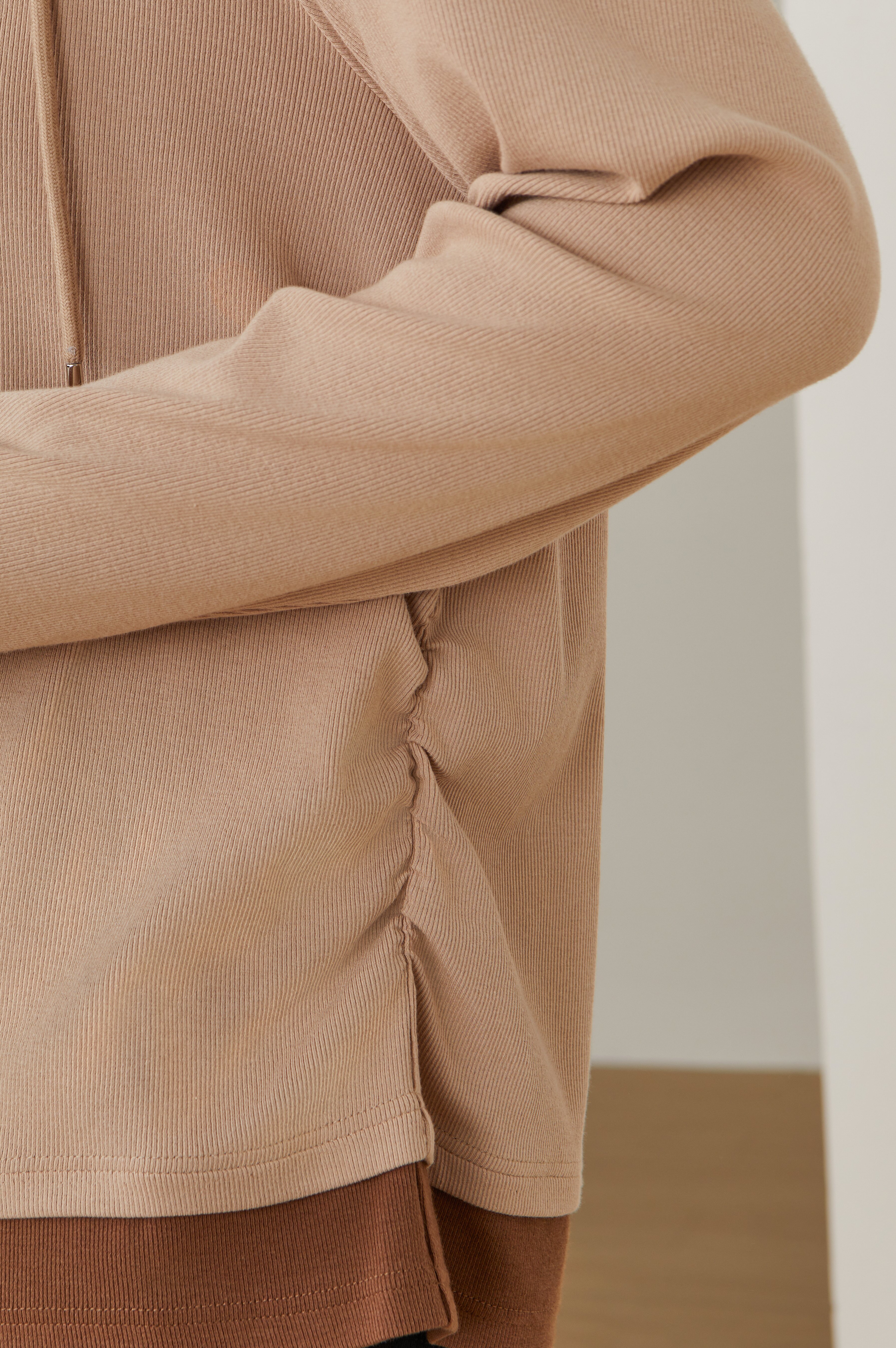 Fake Two-Piece Spliced Hooded Long Sleeve T-Shirt Top ECZ1921