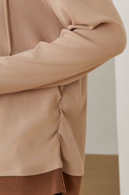 Fake Two-Piece Spliced Hooded Long Sleeve T-Shirt Top ECZ1921