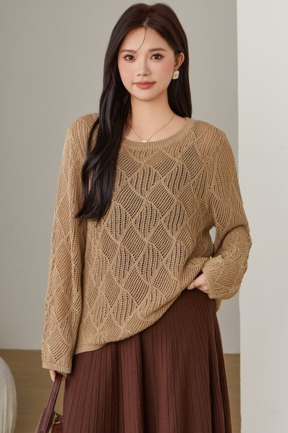 Round Neck Hollow Sweater DDMY1899